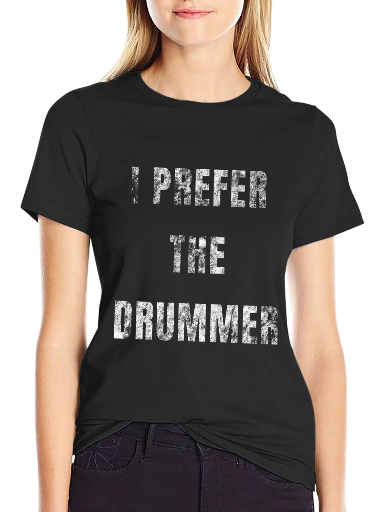 I Prefer the Drummer Black Graphic Tee