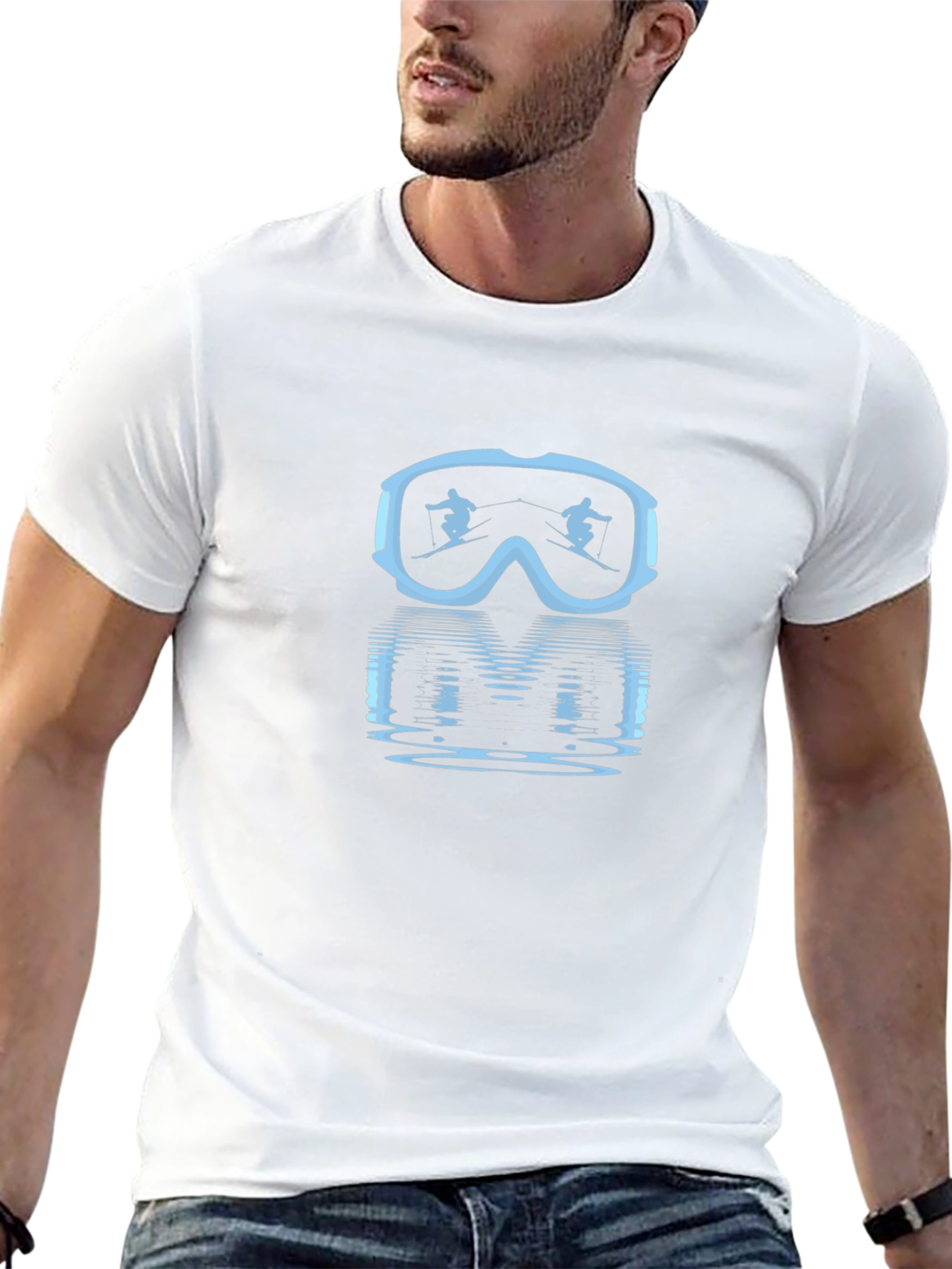 Ski Goggles Reflection Graphic Tee - Black