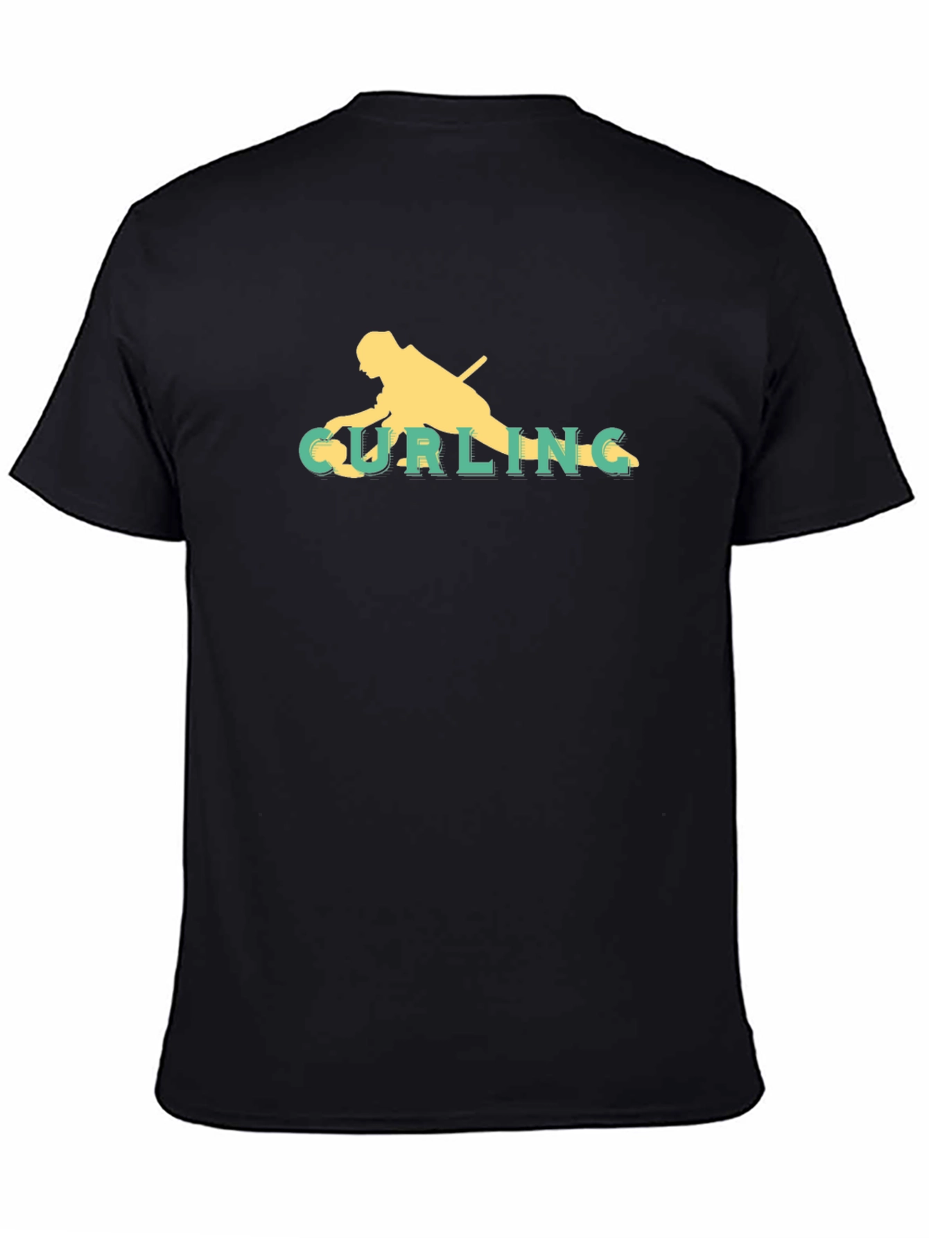 Curling Silhouette Tee - Stylish Graphic Print Shirt