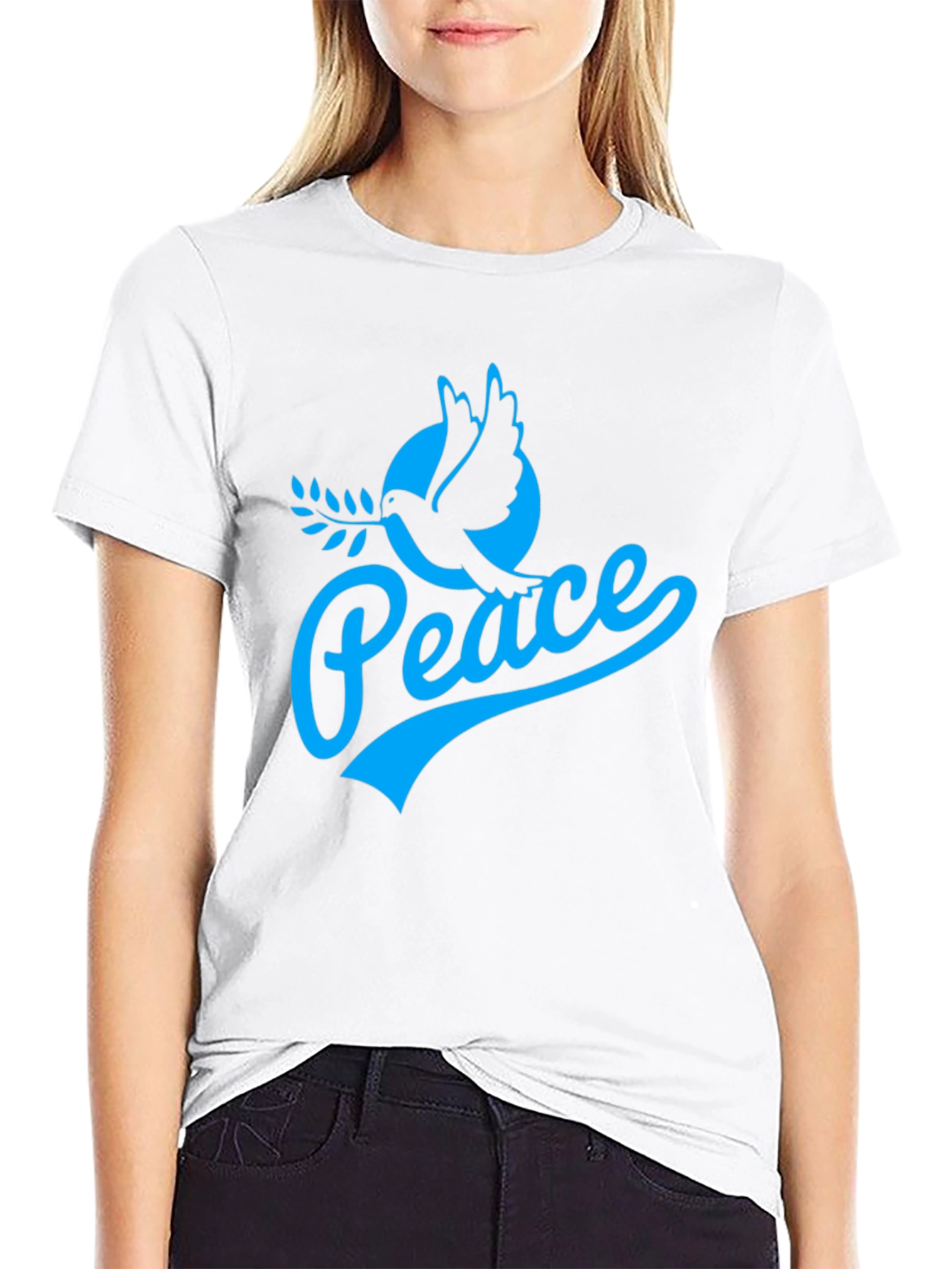 Peace Dove Graphic T-Shirt - Black