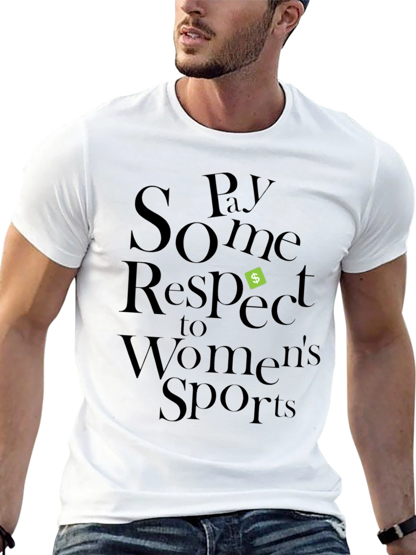 Pay Some Respect to Womens Sports Black T-Shirt