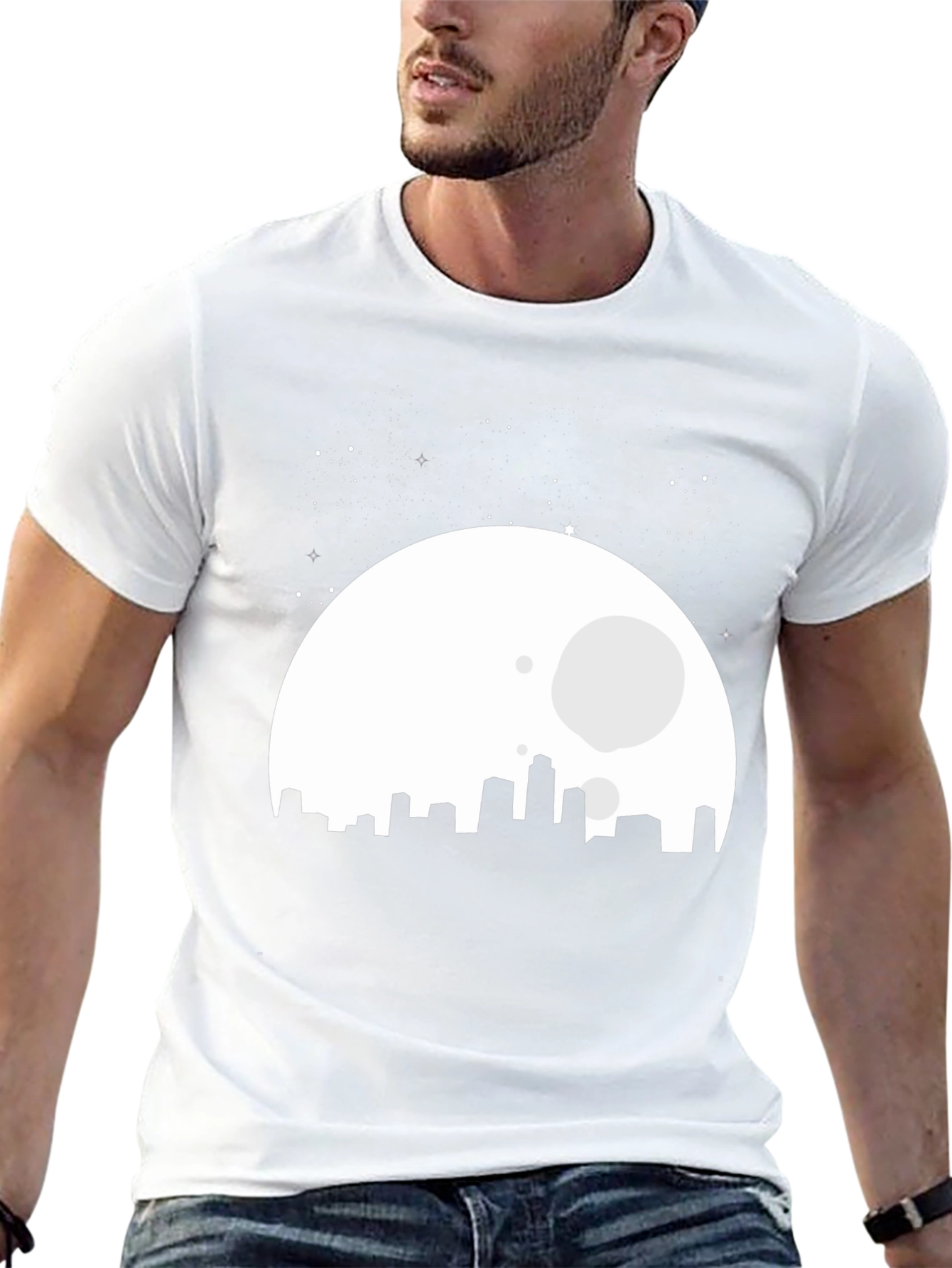 City Moon Graphic T-Shirt - Black