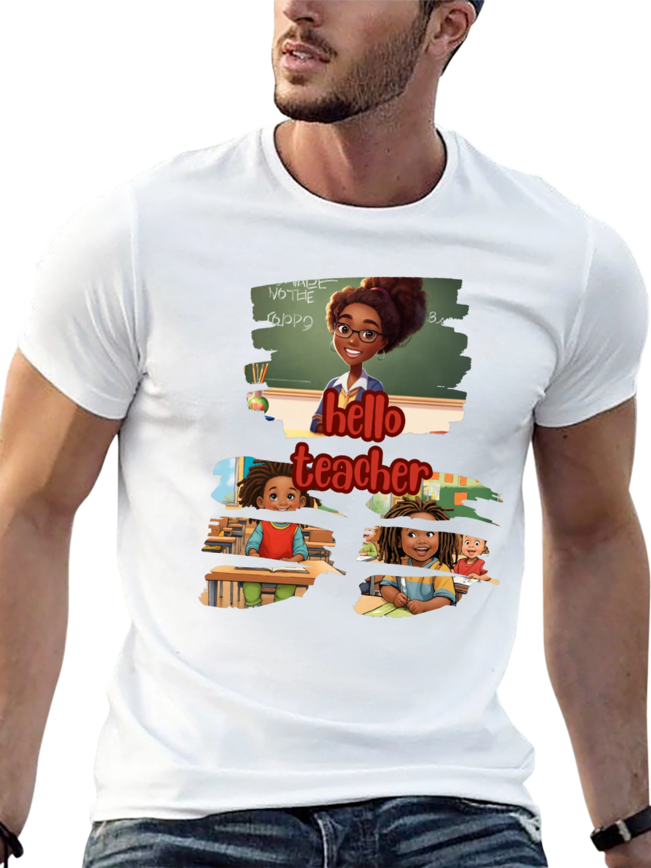 Hello Teacher Black T-Shirt