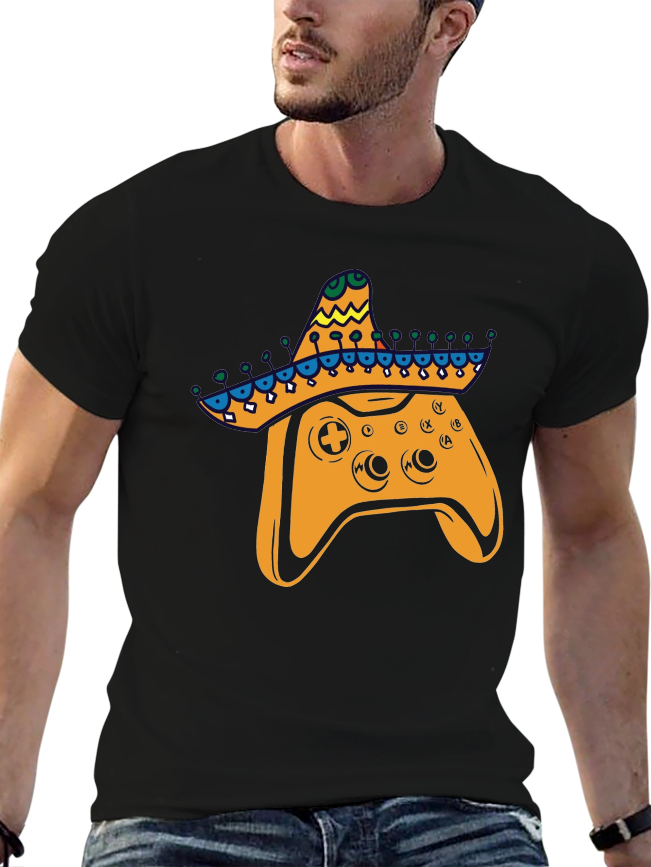 Gamer Fiesta T-Shirt: Controller with Sombrero!