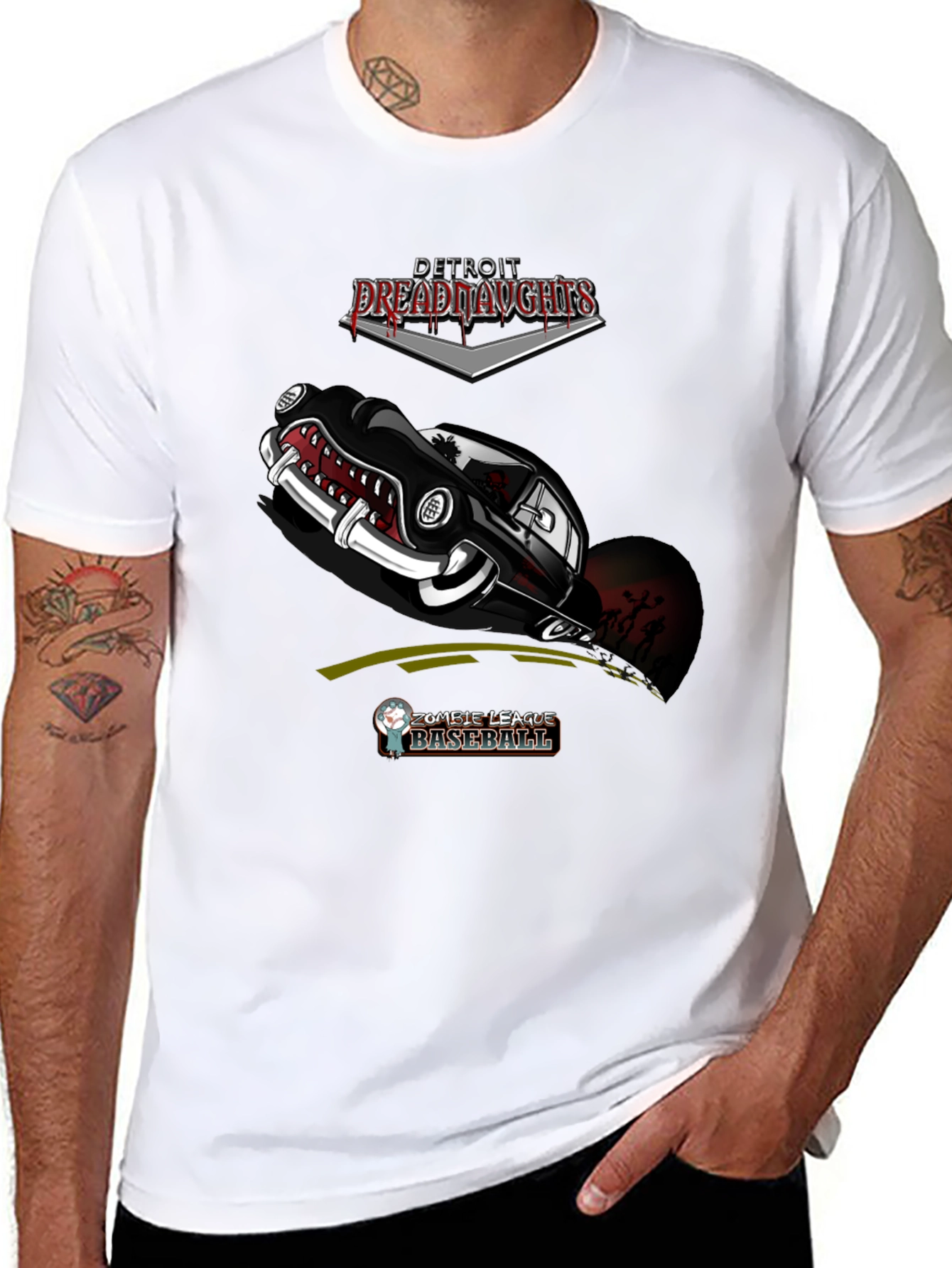 Detroit Dreadnaughts Zombie Baseball Graphic Tee