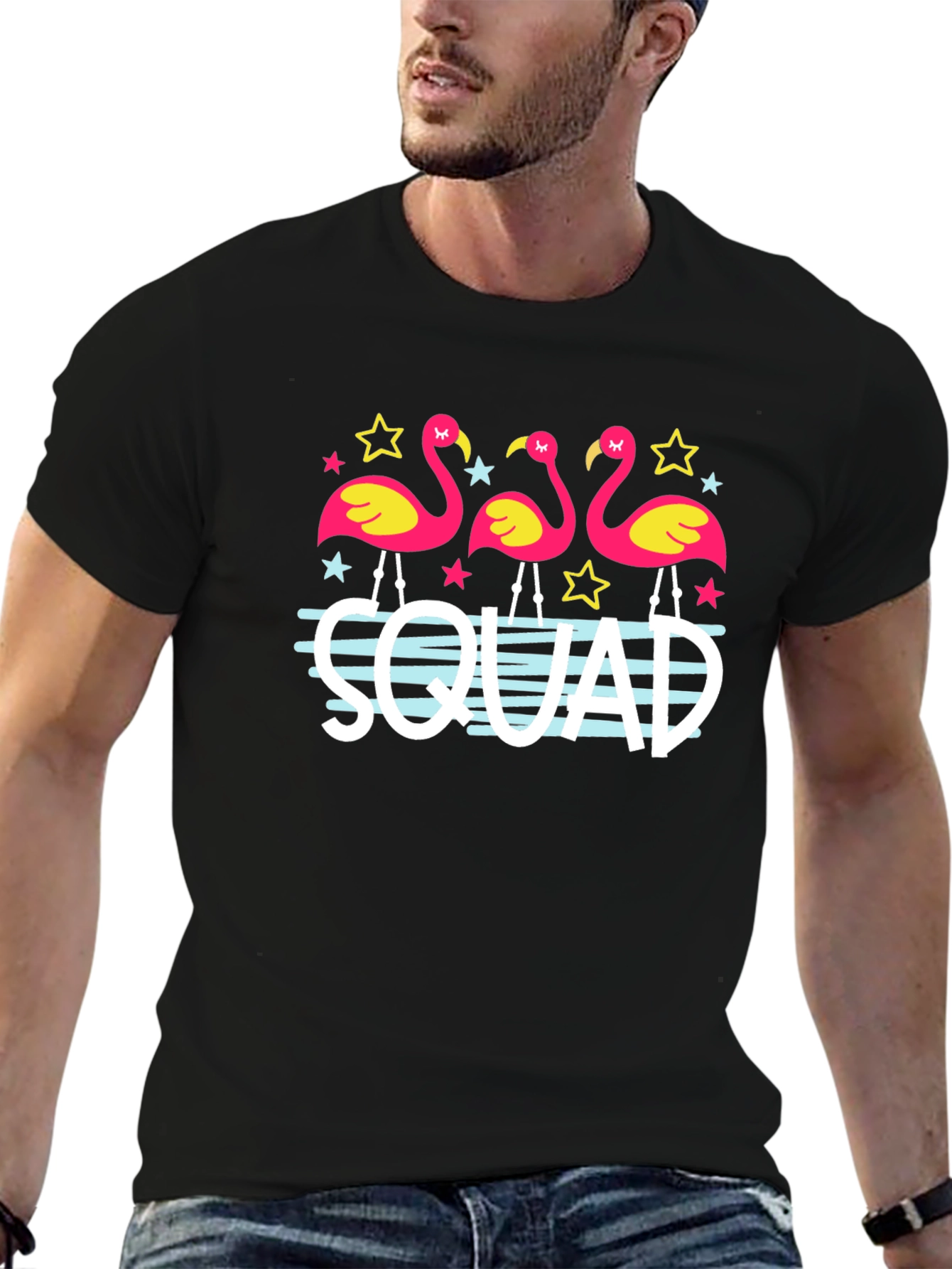 Flamingo Squad Black T-Shirt