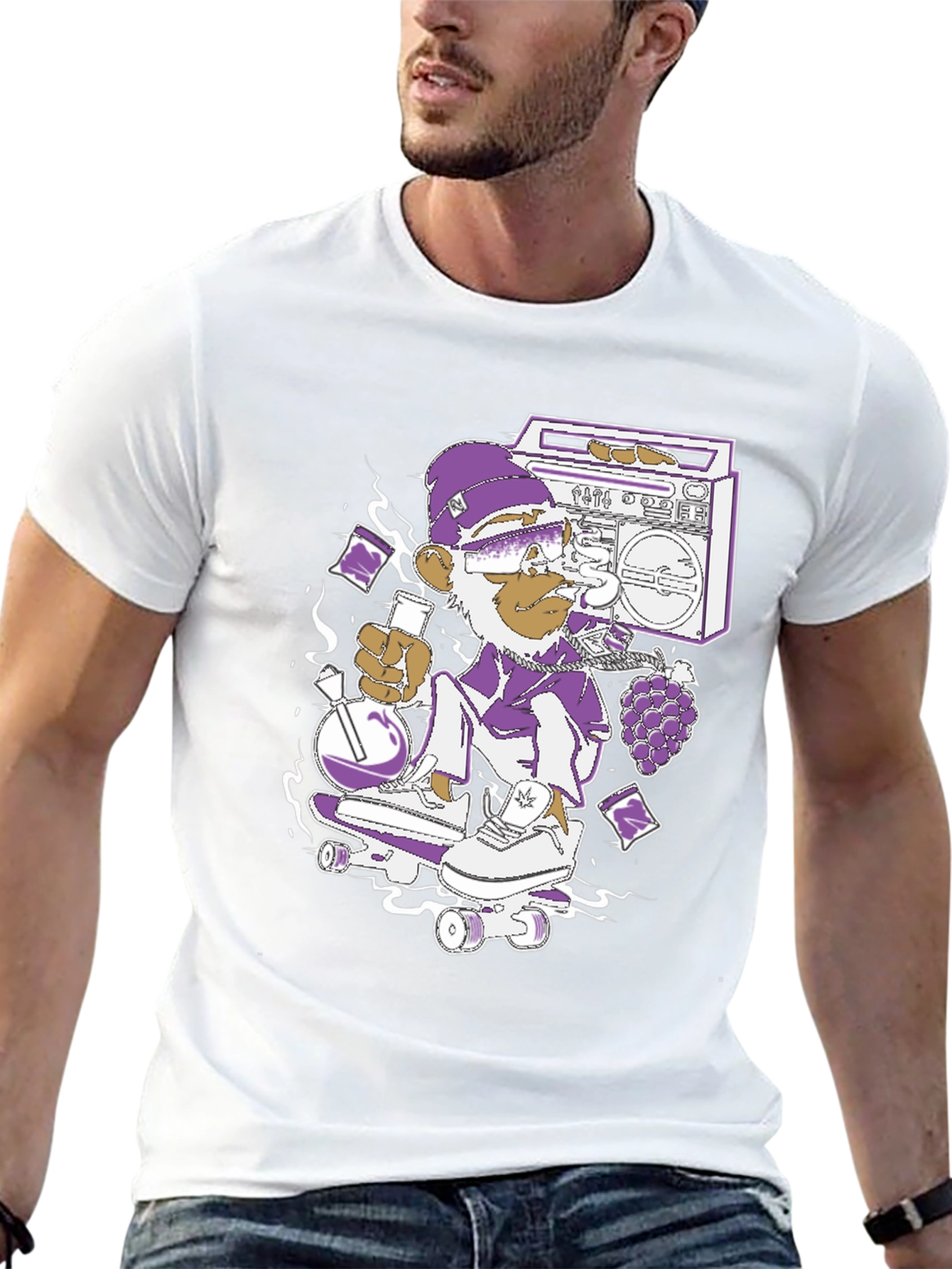Monkey Skater T-Shirt - Cool Graphic Tee
