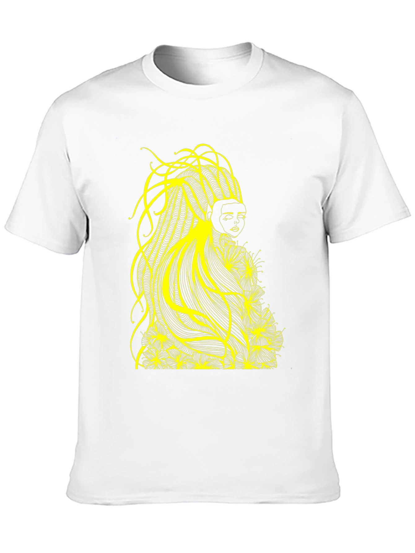 Abstract Yellow Graphic Tee - Black
