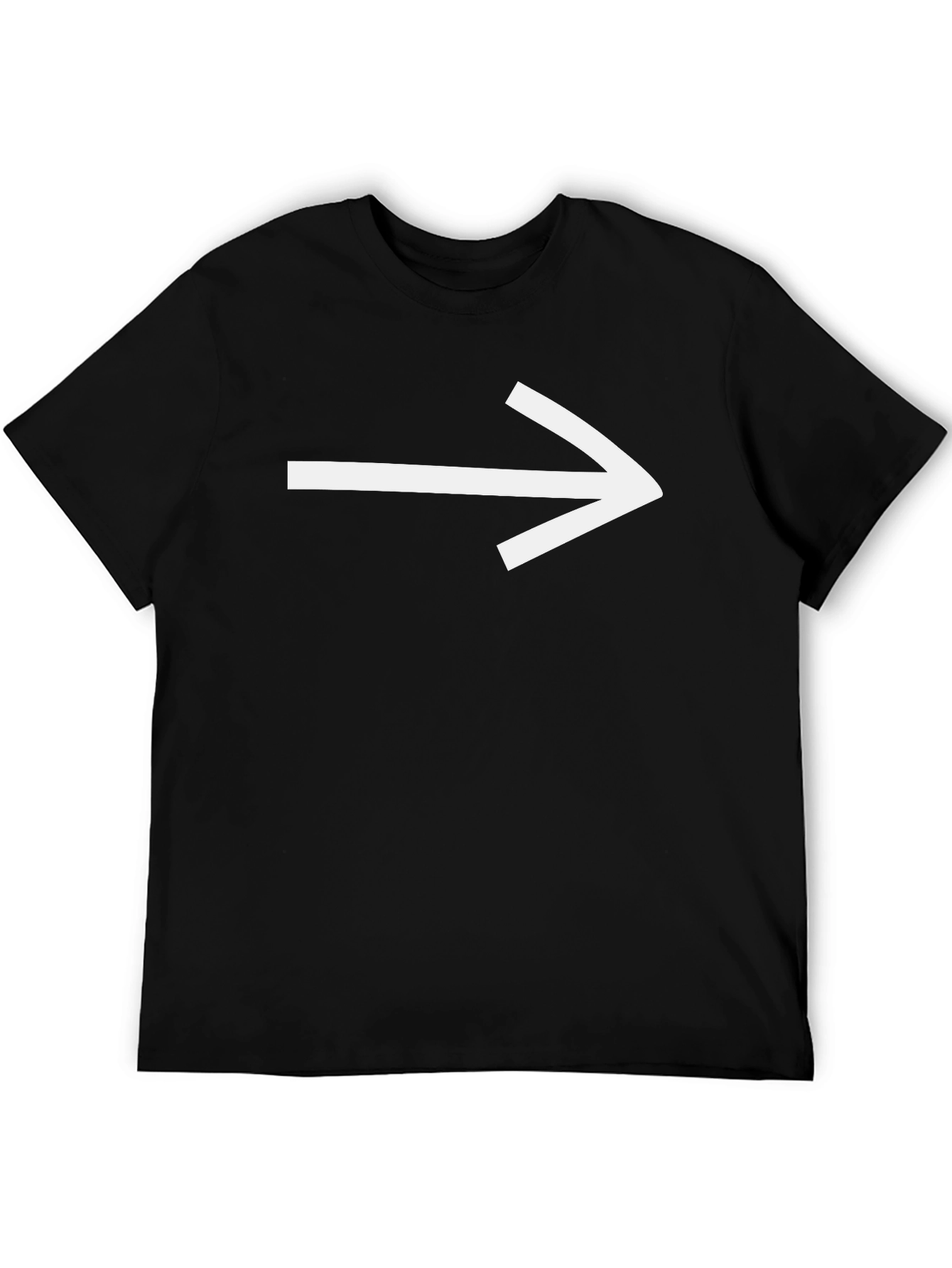 Right Arrow Graphic Tee - Black Cotton T-Shirt
