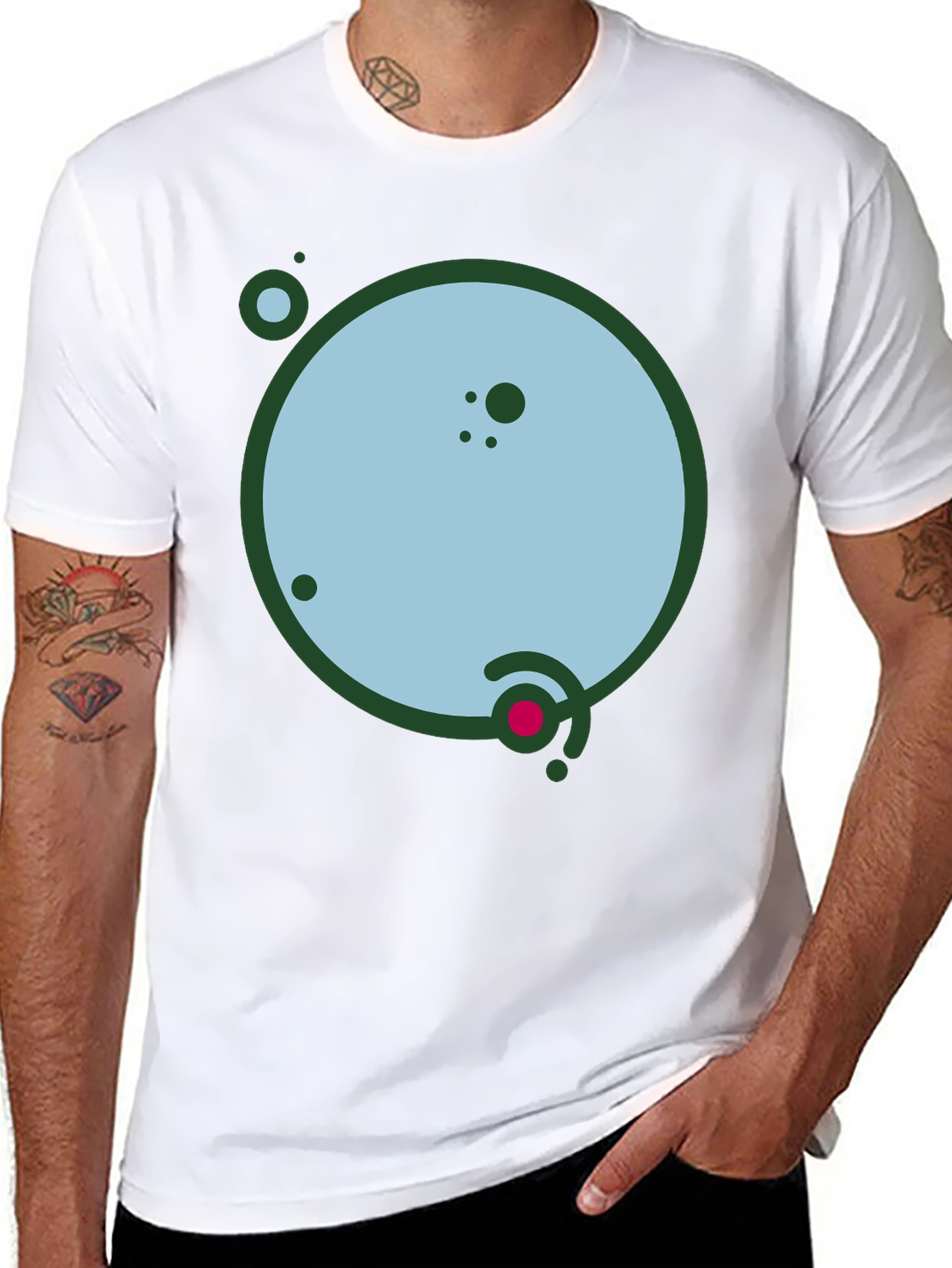 Geometric Planet Graphic Black Tee