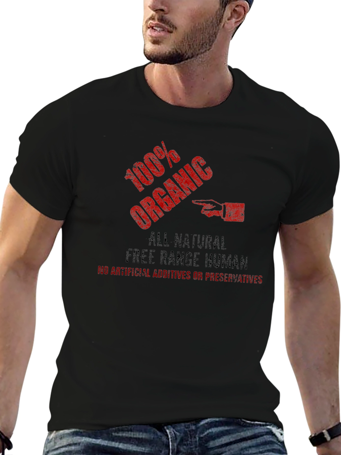 100% Organic Free Range Human Funny T-Shirt