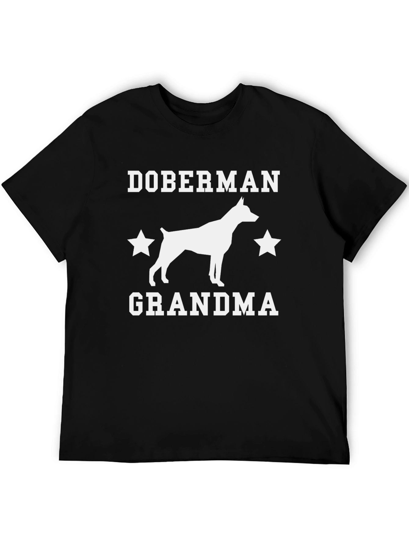 Doberman Grandma Graphic Tee - Black Cotton T-Shirt