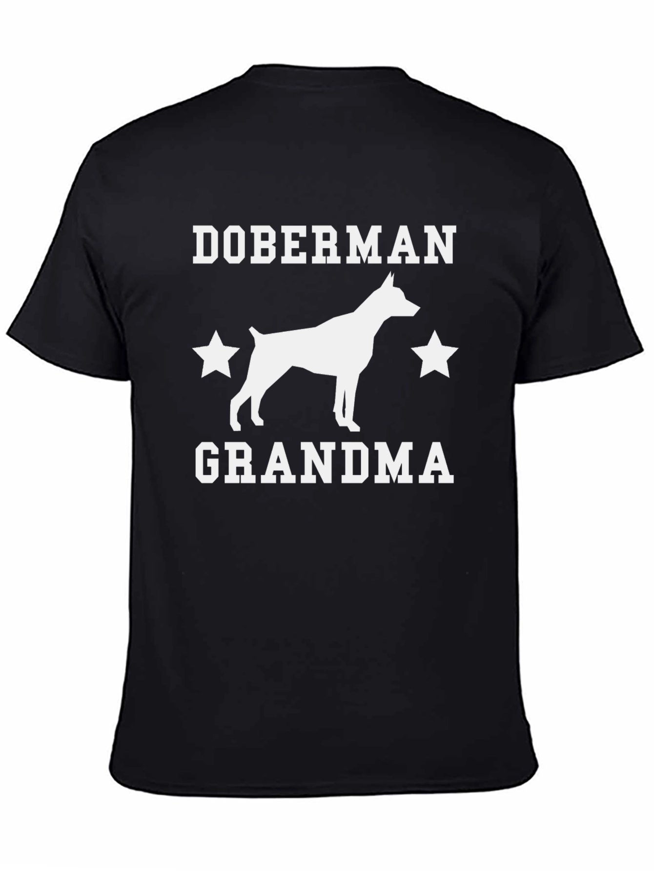 Doberman Grandma Graphic Tee - Black Cotton T-Shirt