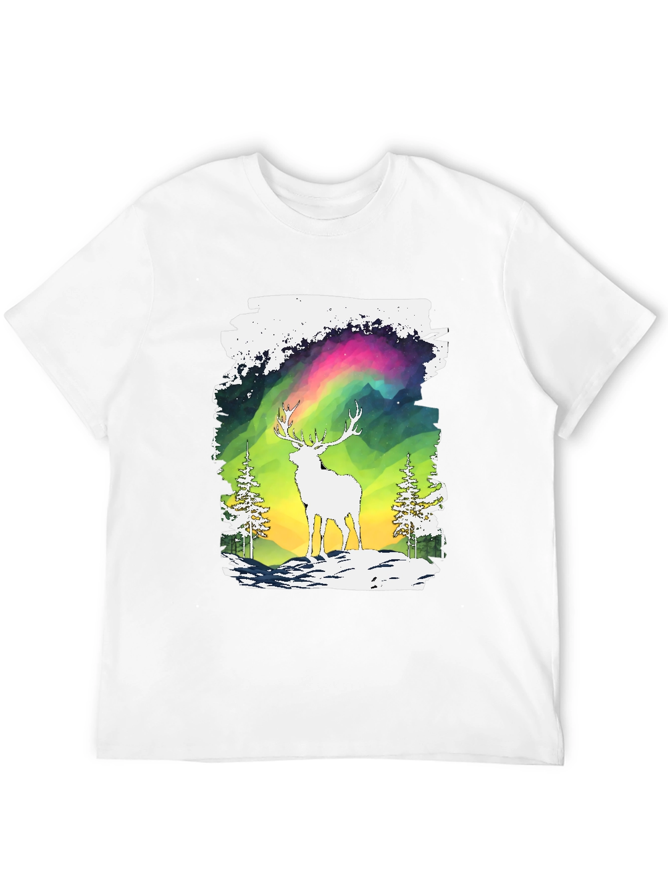 Deer Aurora Graphic T-Shirt
