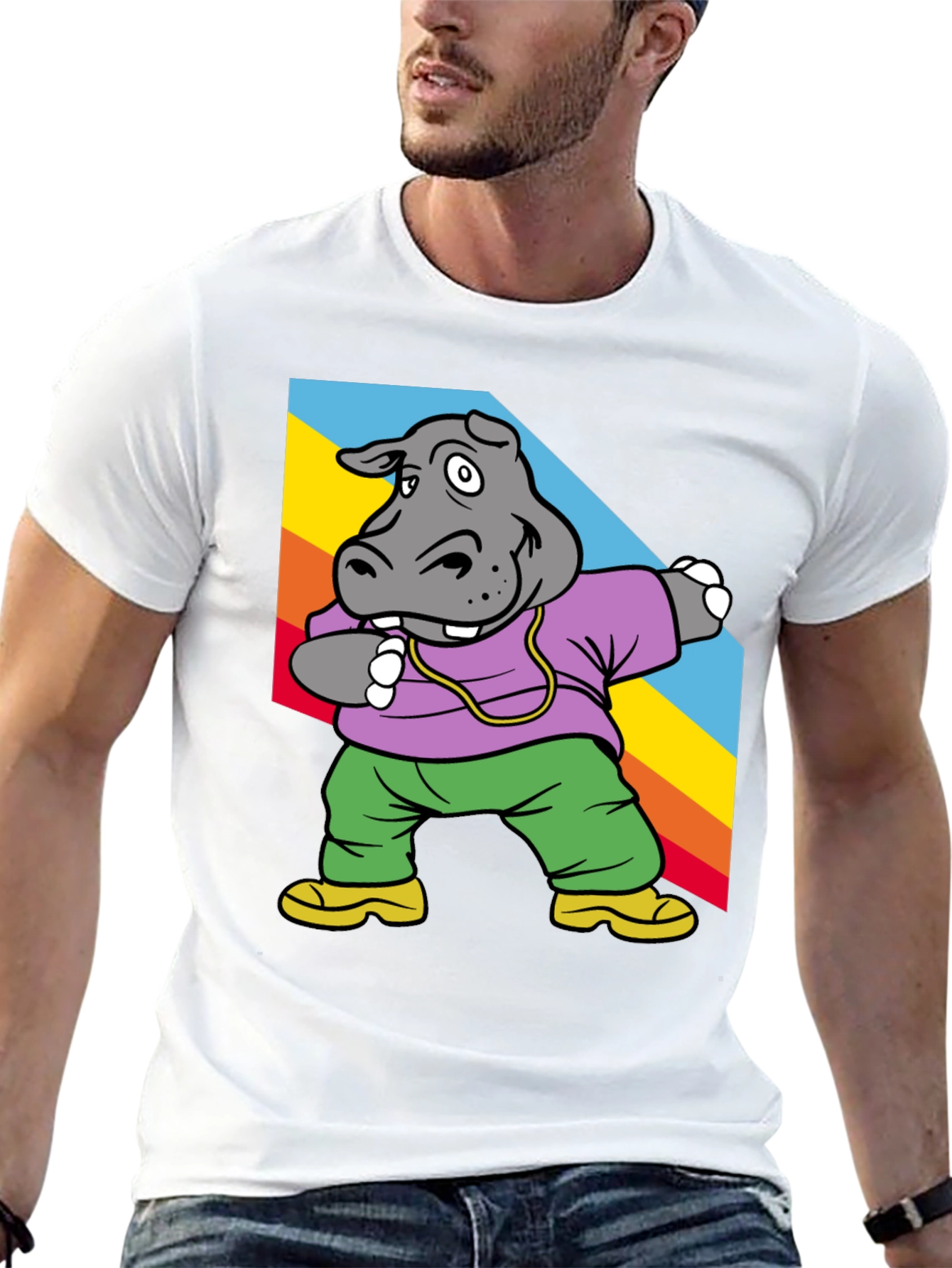 Cool Hippo Dabbing Graphic Tee