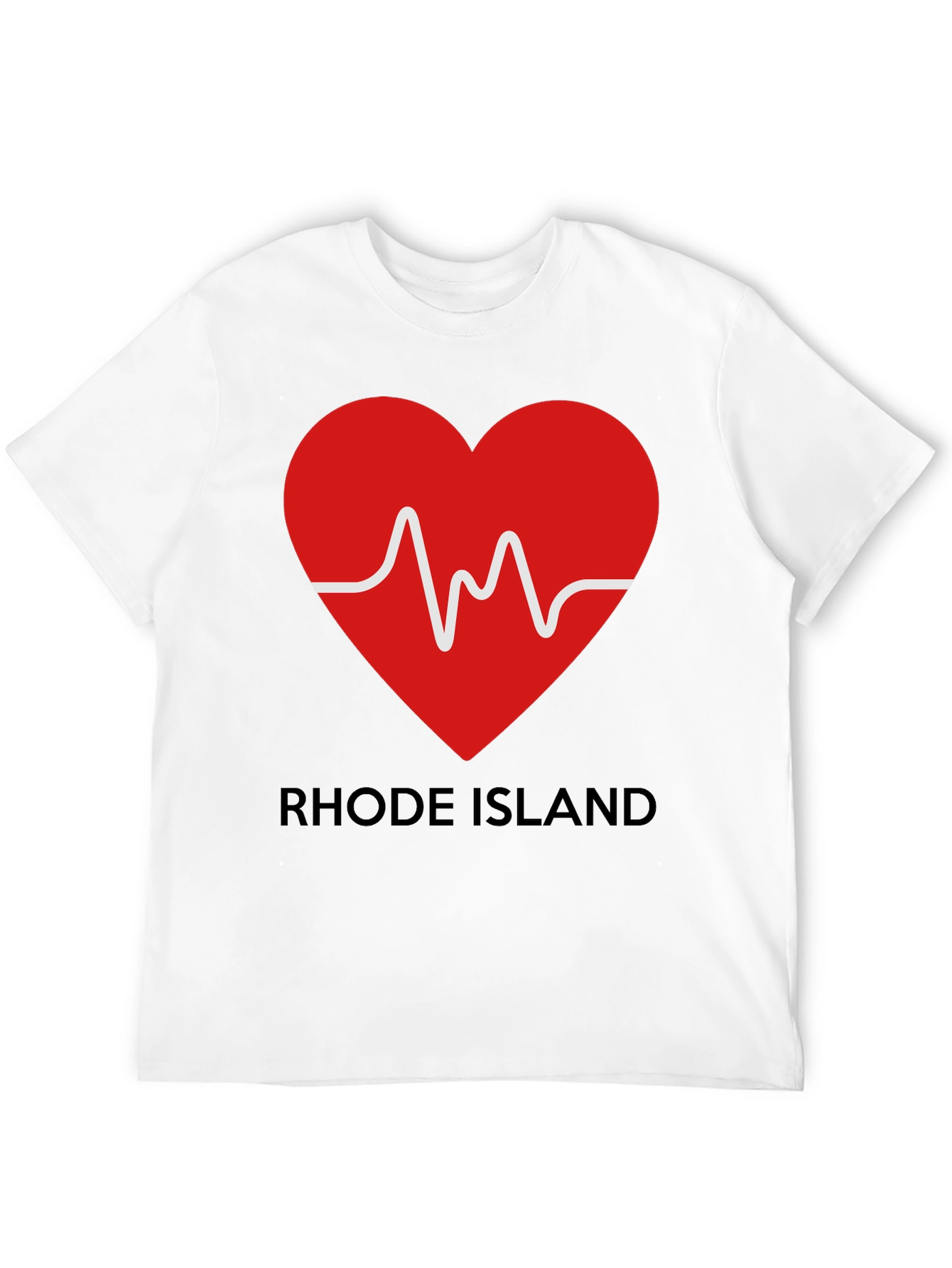Rhode Island Heartbeat Graphic Tee - Black