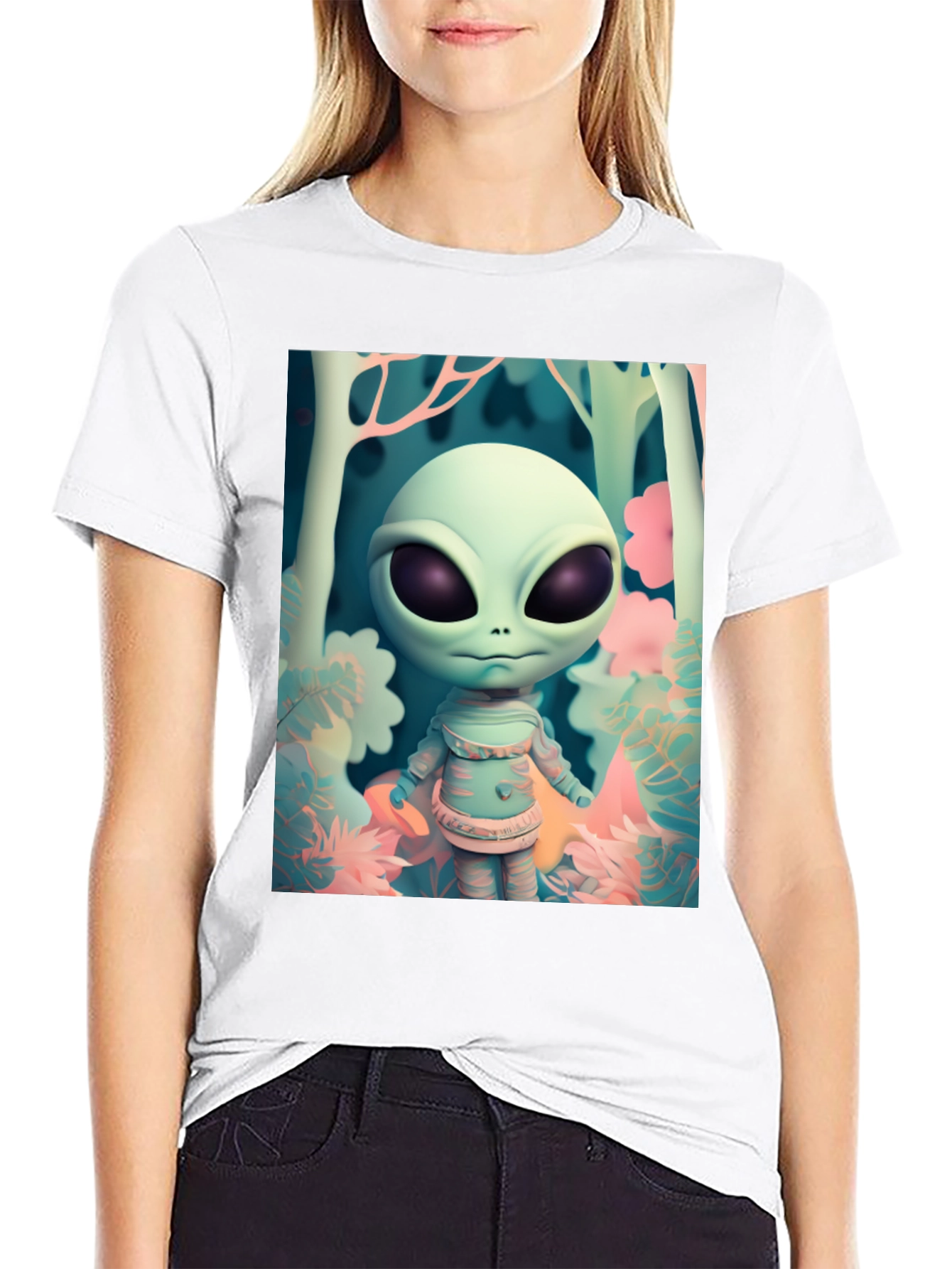 Alien Forest Tee - Unique Graphic Print Shirt