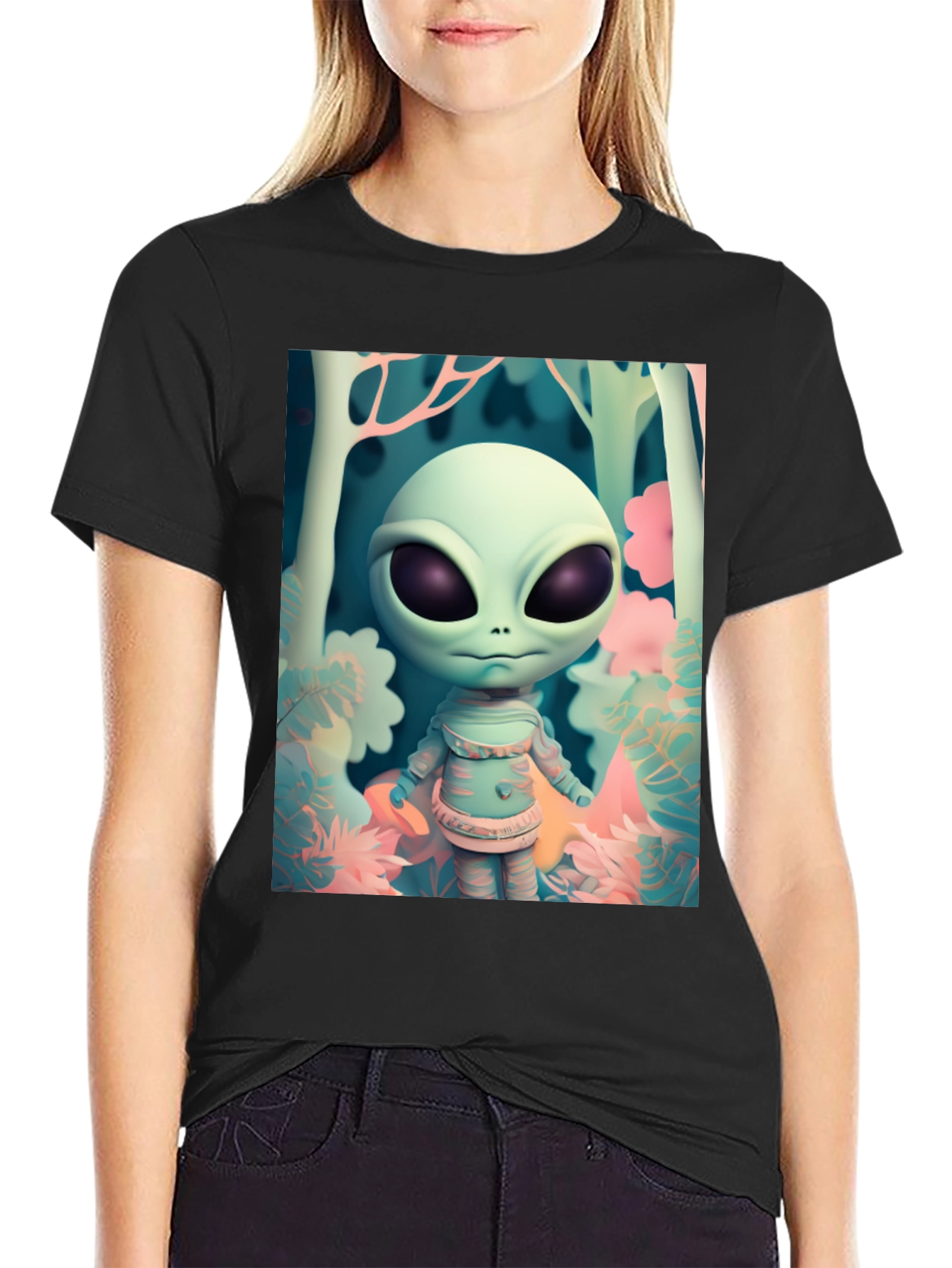 Alien Forest Tee - Unique Graphic Print Shirt