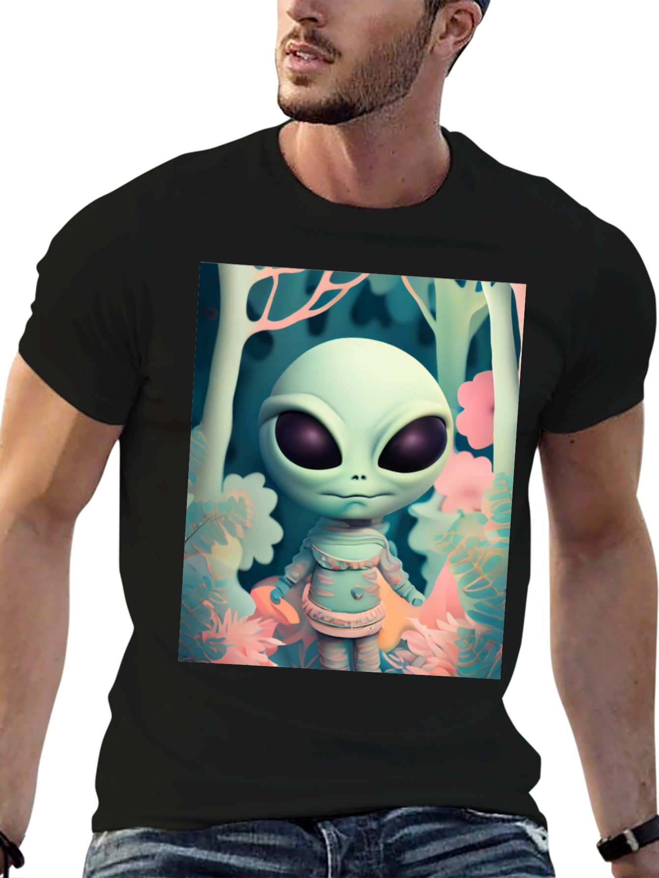 Alien Forest Tee - Unique Graphic Print Shirt