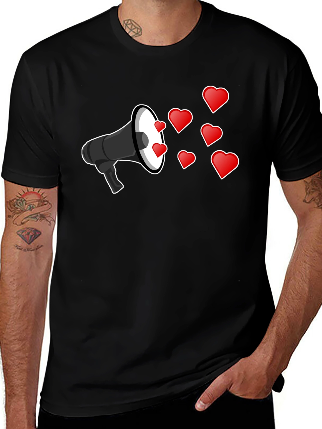 Love Message T-Shirt - Heart Megaphone Design