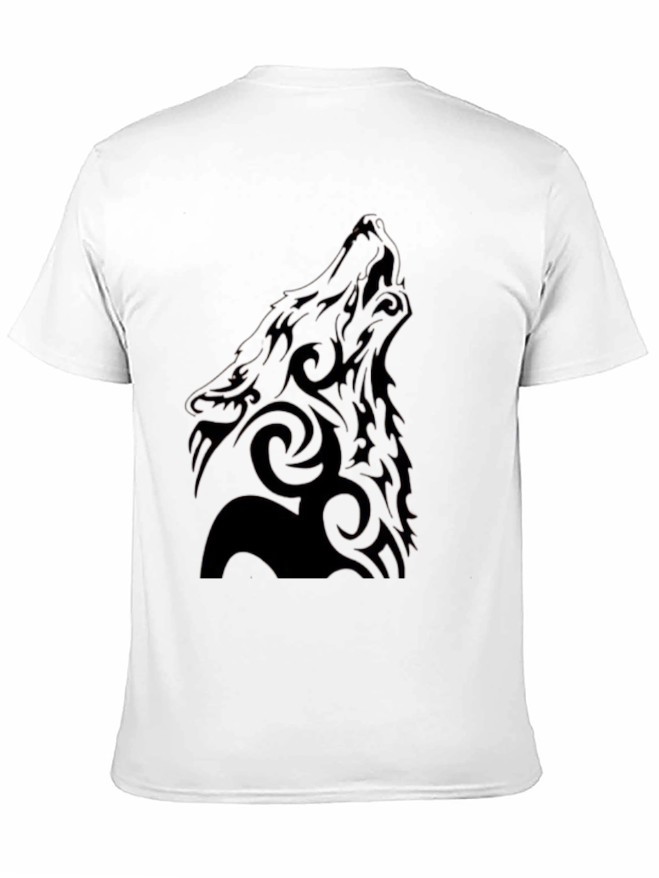 Tribal Wolf Graphic Black T-Shirt