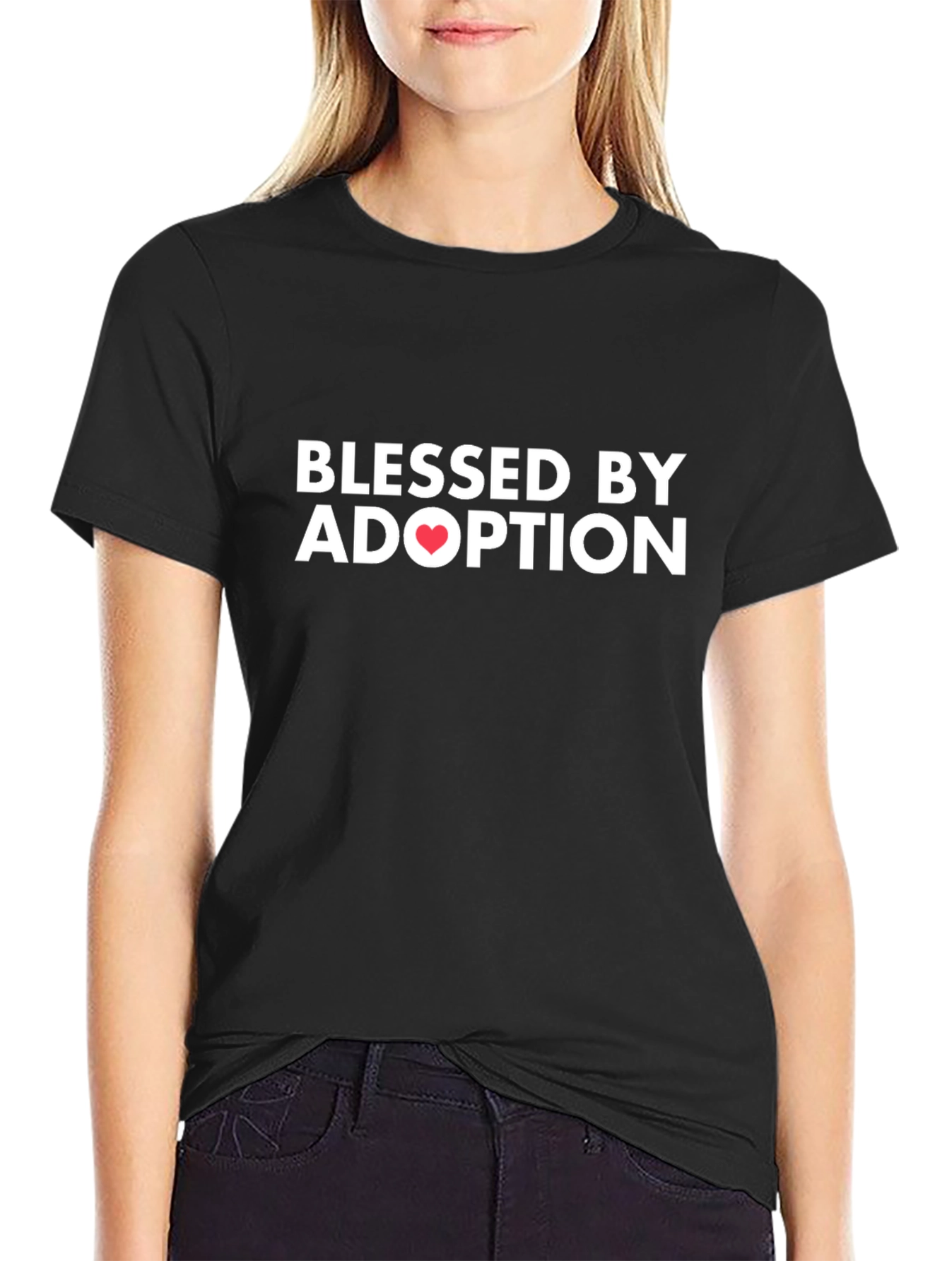 Blessed by Adoption T-Shirt - Heart Design
