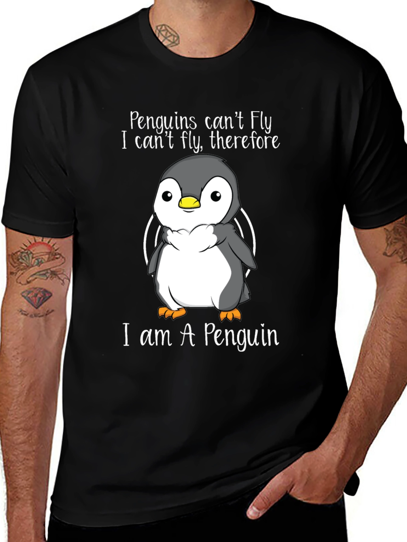 Penguin T-Shirt - Penguins Cant Fly Graphic Tee