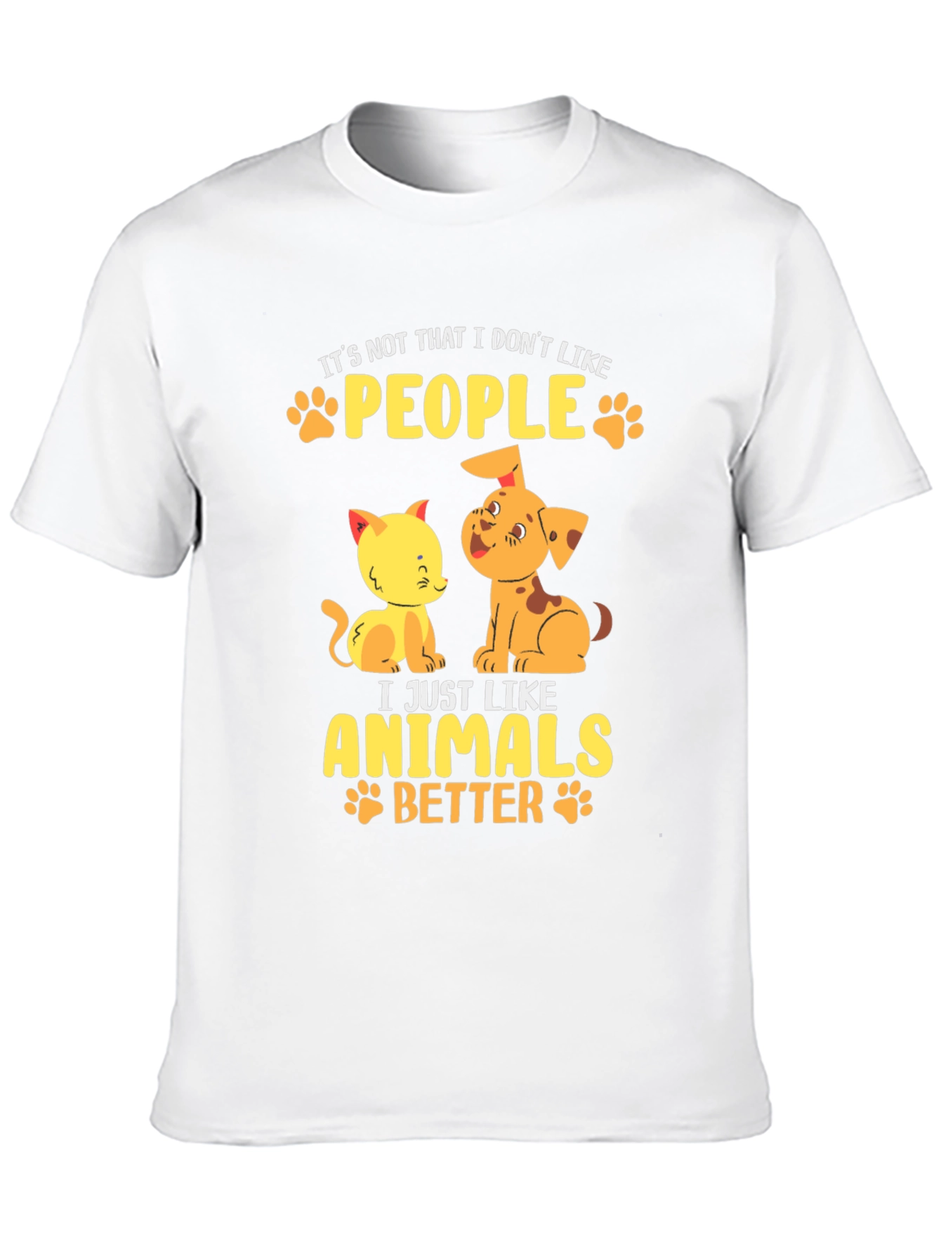 Animal Lovers Black T-Shirt: People vs. Pets