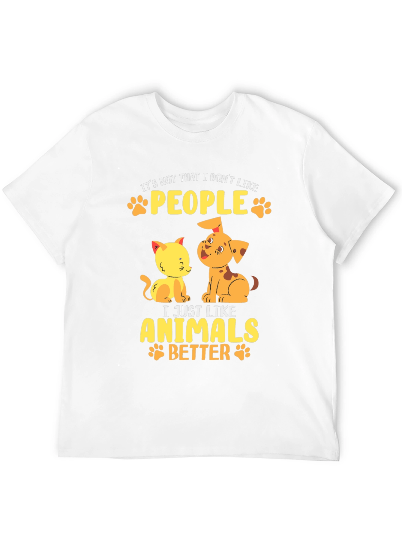 Animal Lovers Black T-Shirt: People vs. Pets