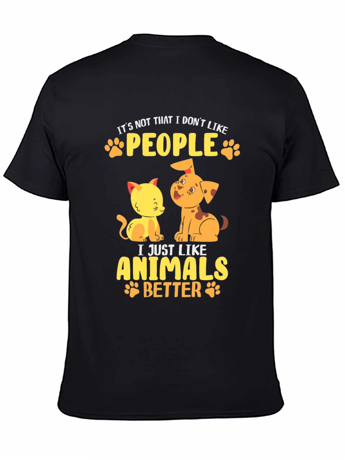 Animal Lovers Black T-Shirt: People vs. Pets