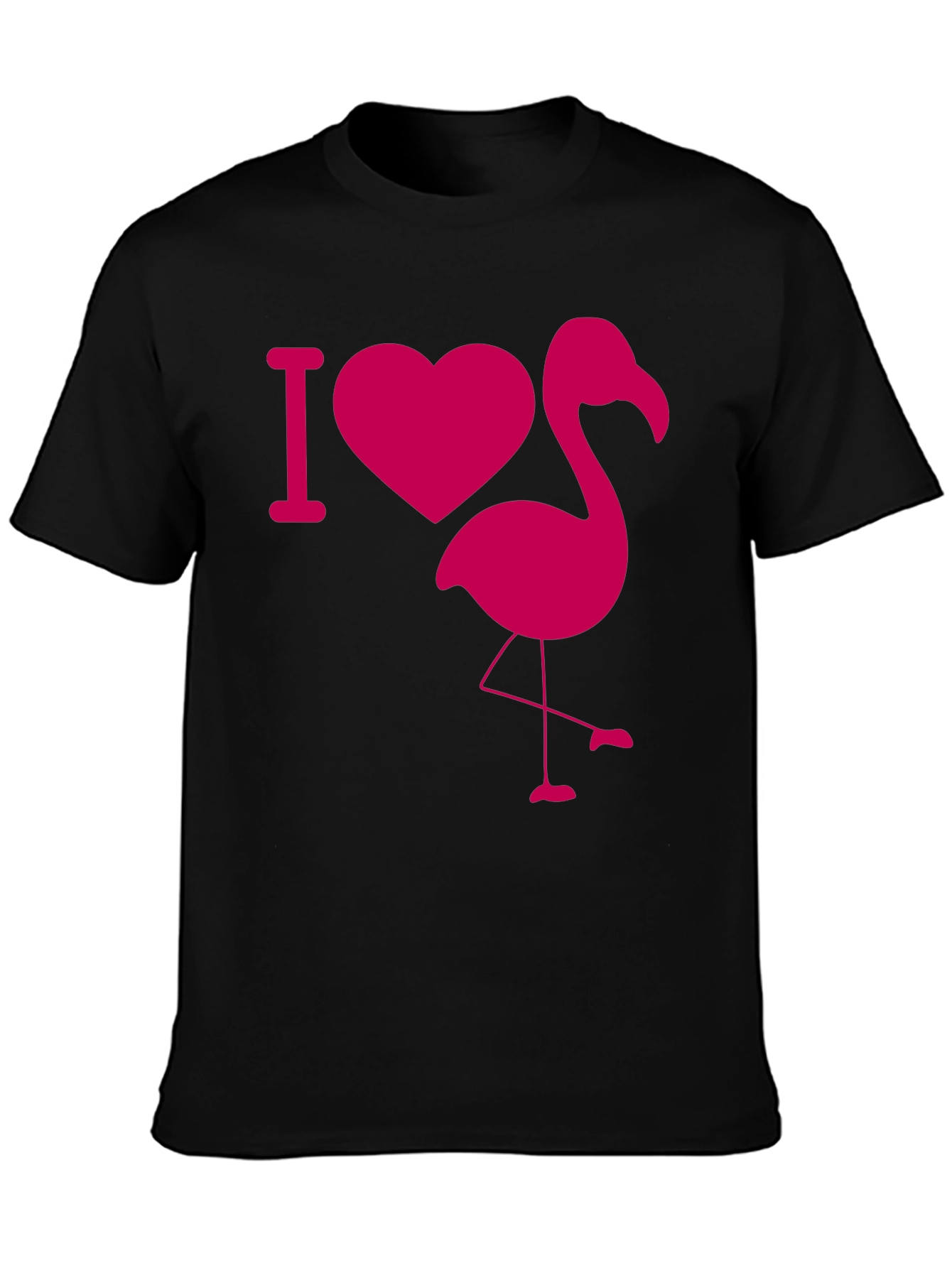 I Heart Flamingo Black T-Shirt
