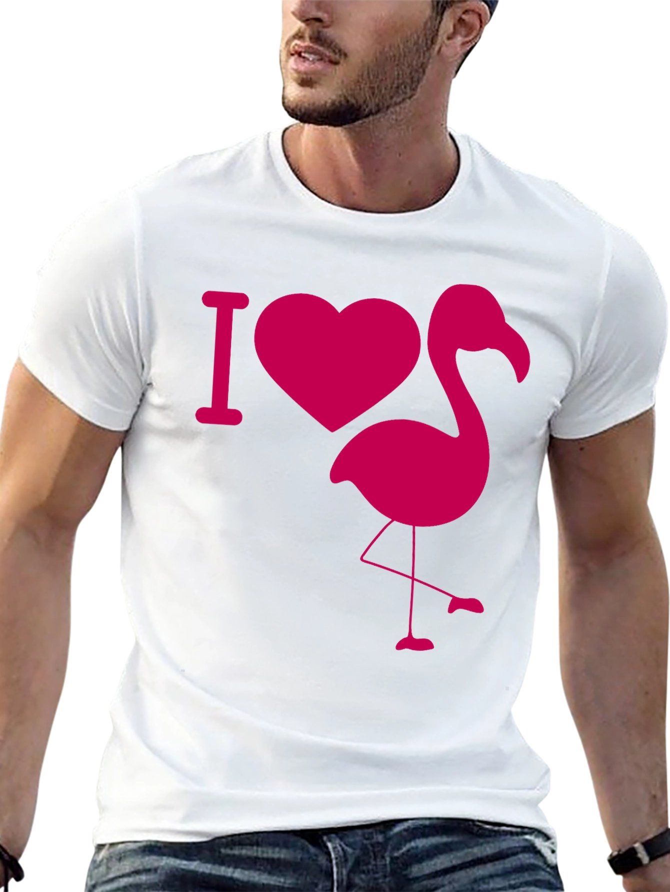 I Heart Flamingo Black T-Shirt