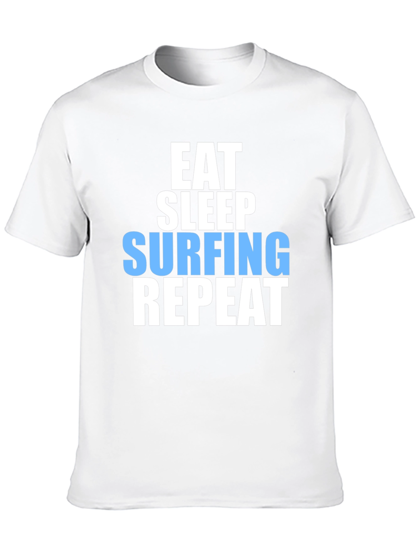 Eat Sleep Surfing Repeat Mens Black Graphic T-Shirt