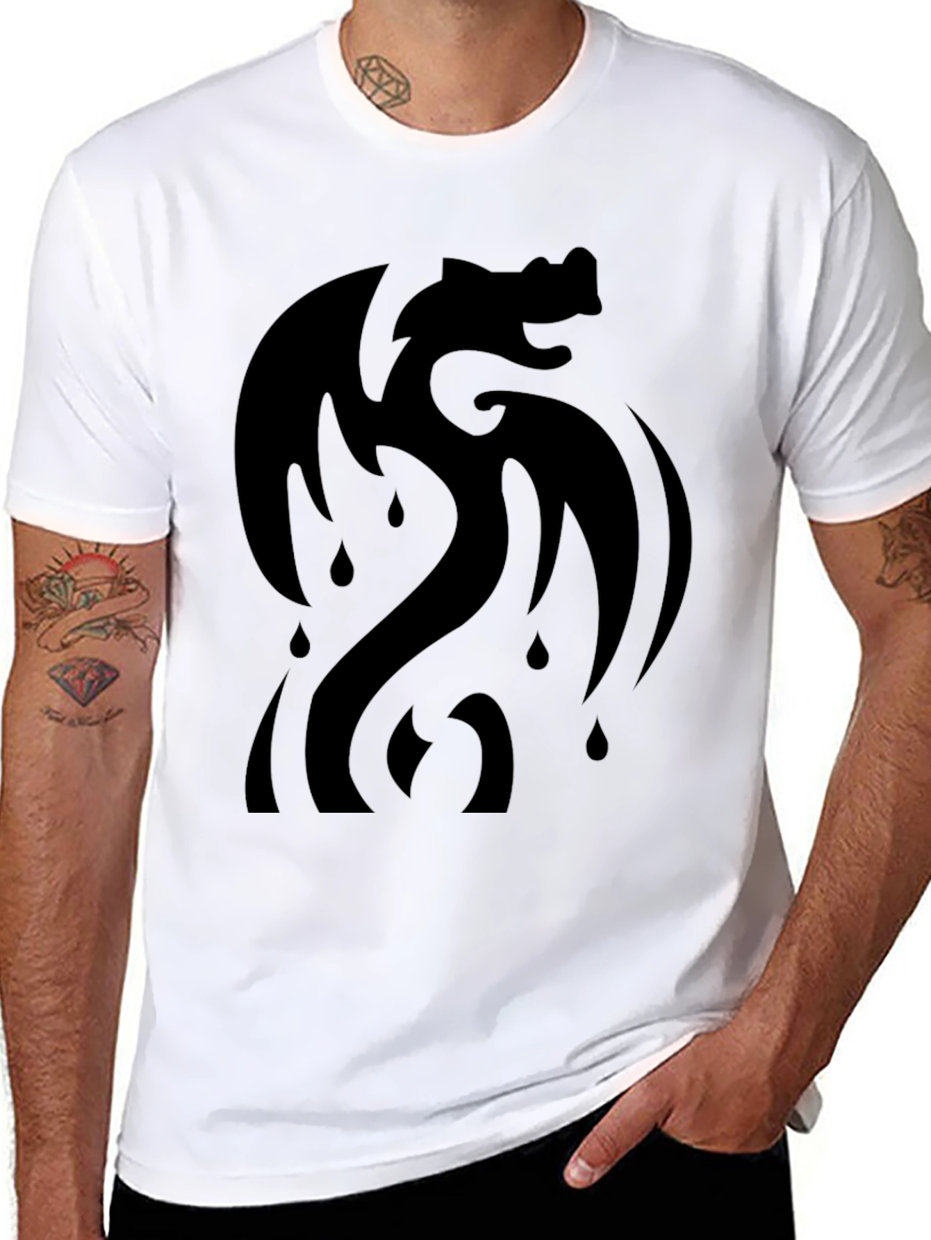 Black Dragon Graphic T-Shirt - Modern Style