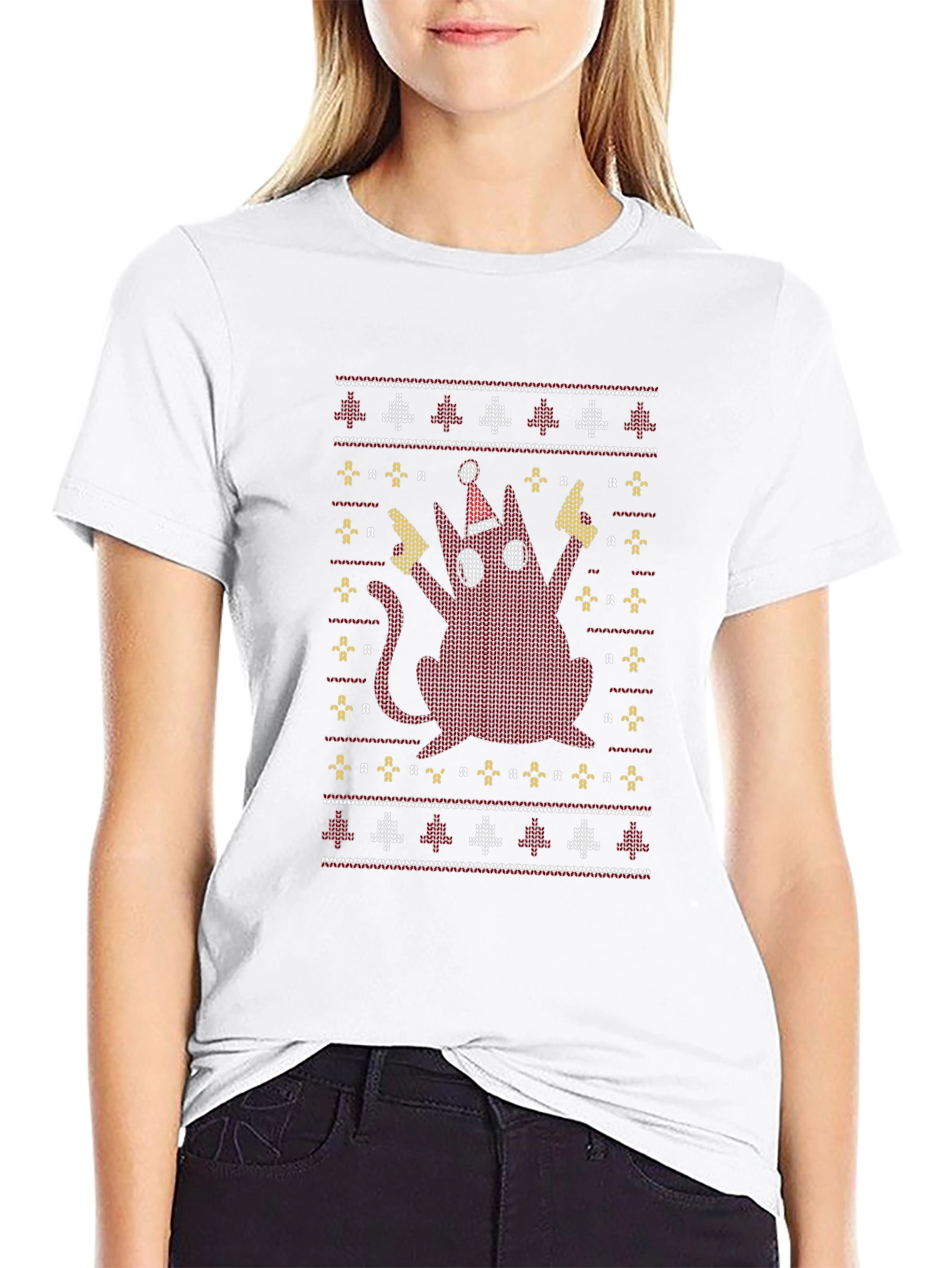 Festive Cat Christmas T-Shirt