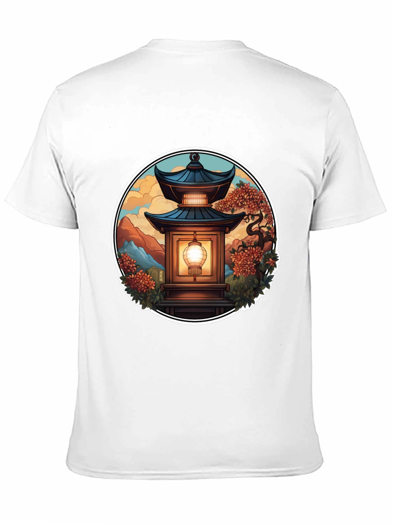 Asian Lantern Graphic Tee - Unique Design