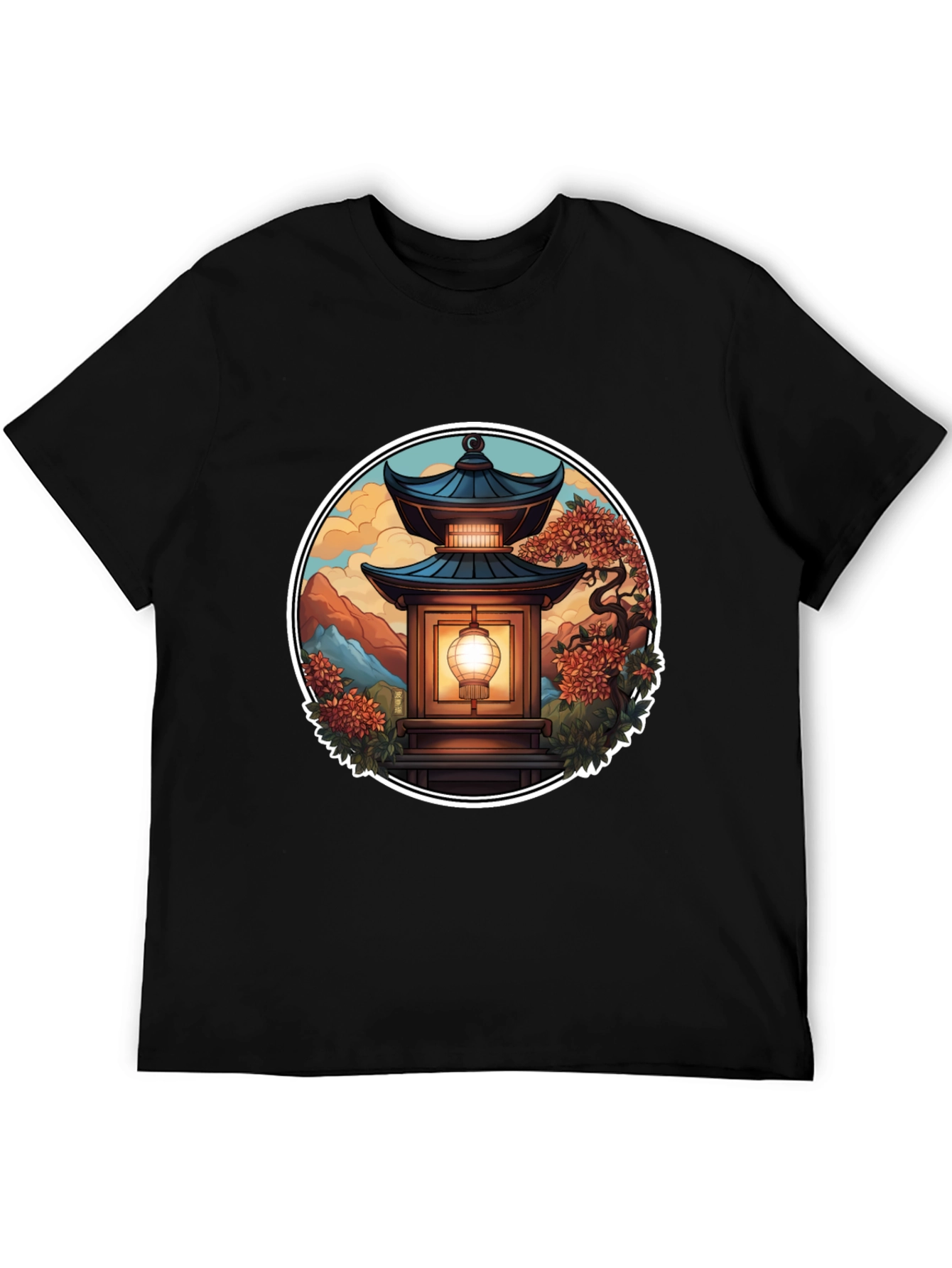 Asian Lantern Graphic Tee - Unique Design