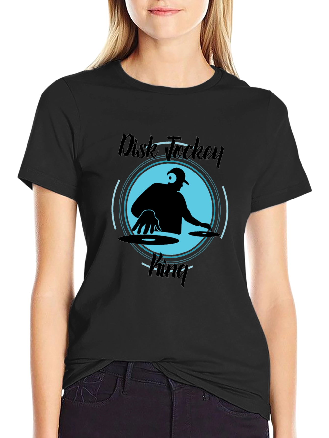 Disk Jockey King Black T-Shirt