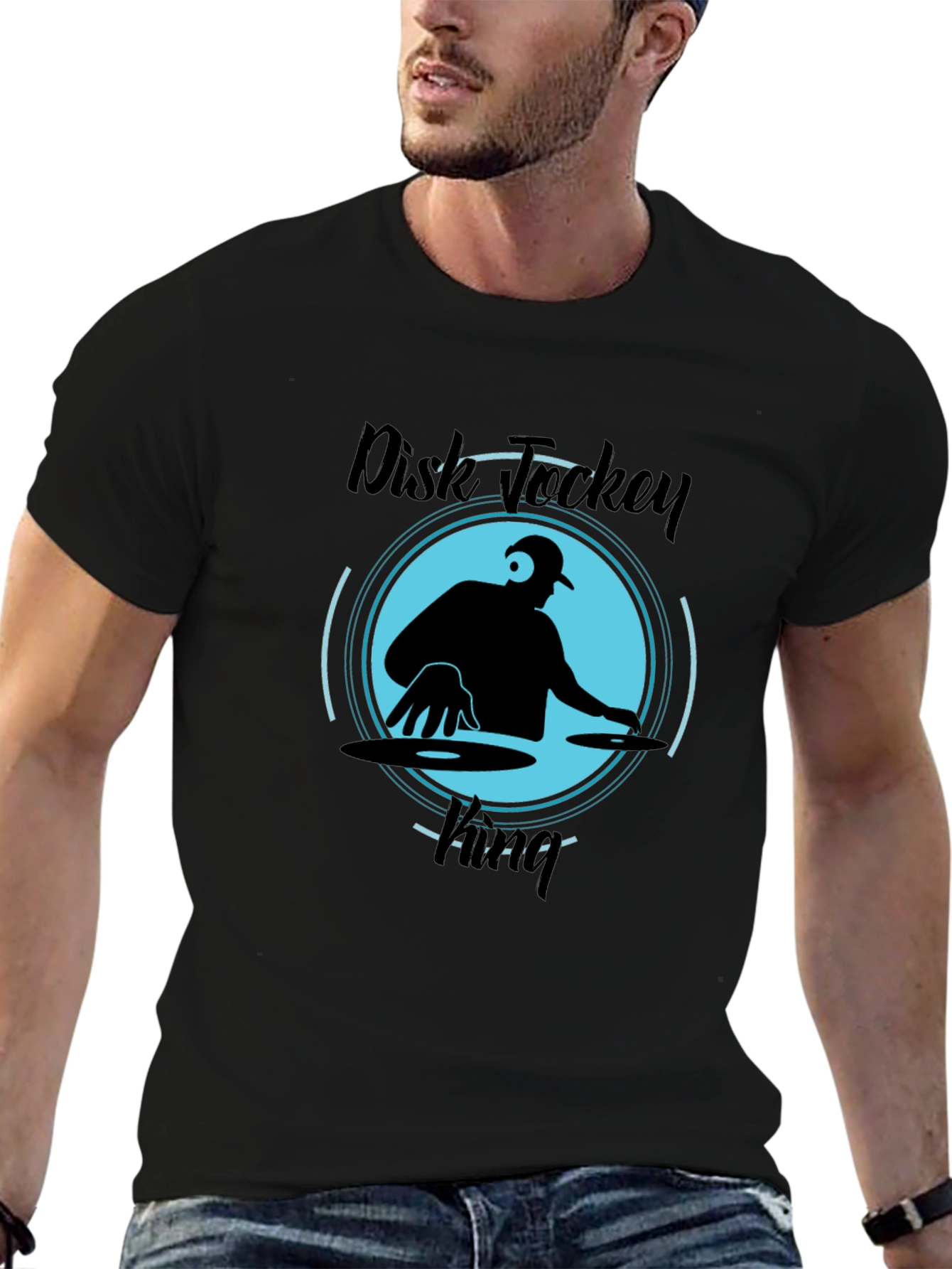 Disk Jockey King Black T-Shirt