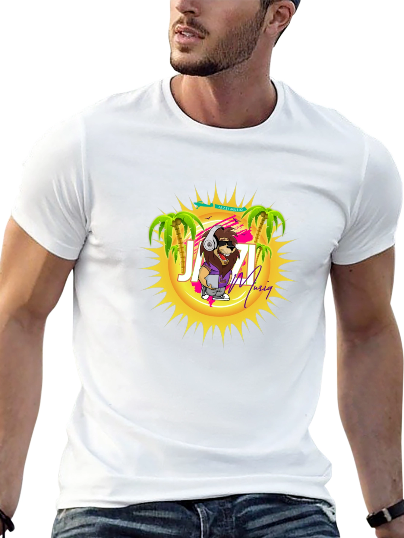 Jazzi Musiq T-Shirt - Cool Lion Graphic Tee