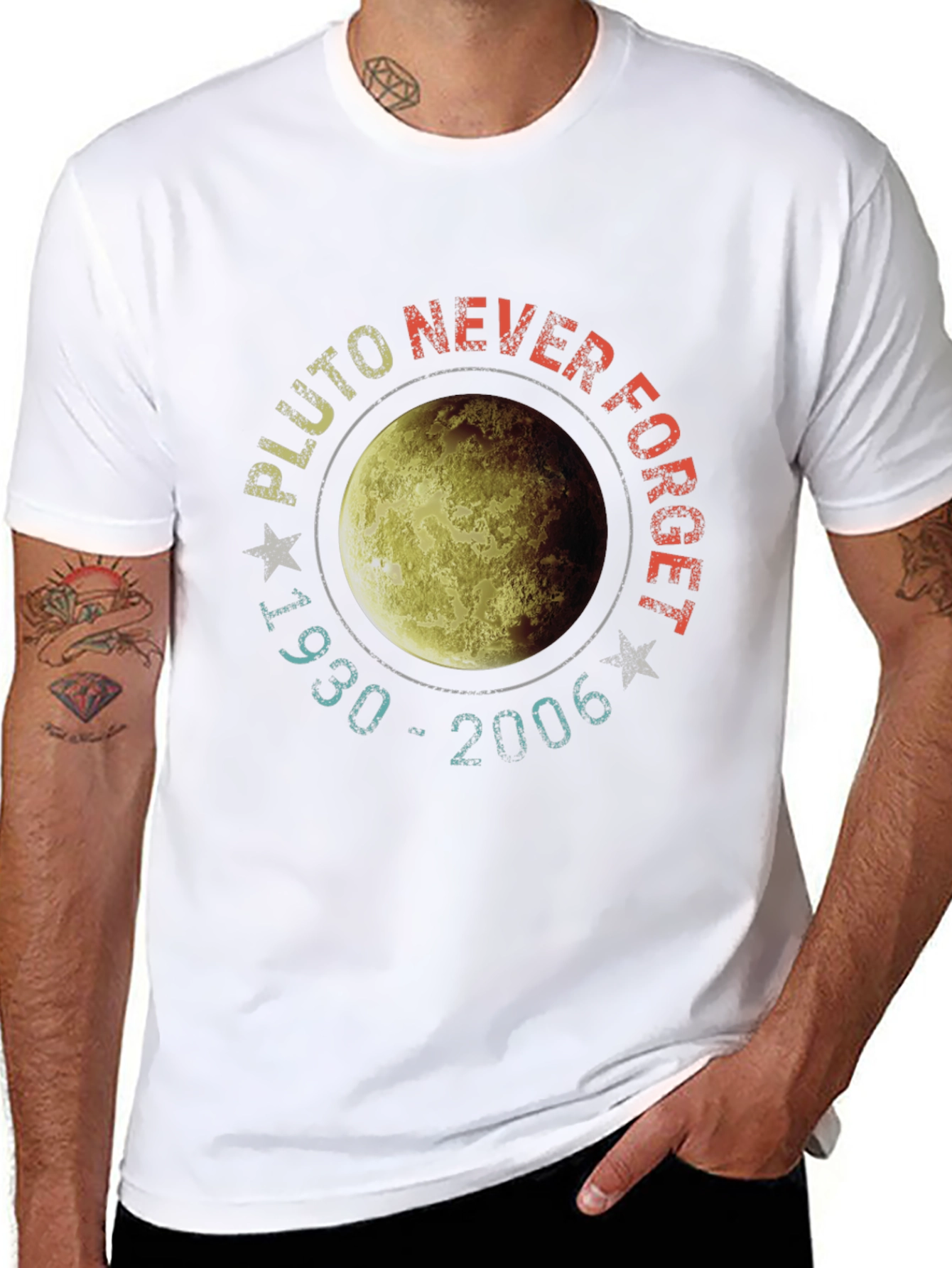 Pluto Never Forget T-Shirt - Retro Space Design