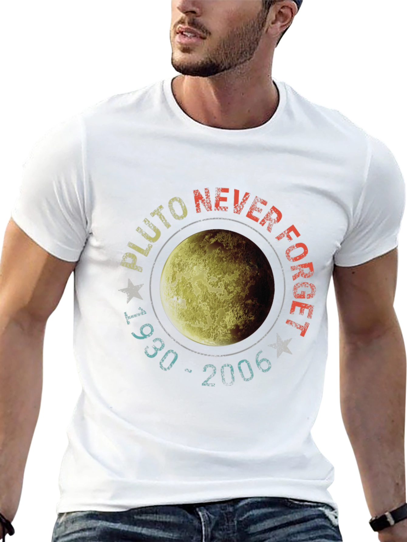 Pluto Never Forget T-Shirt - Retro Space Design
