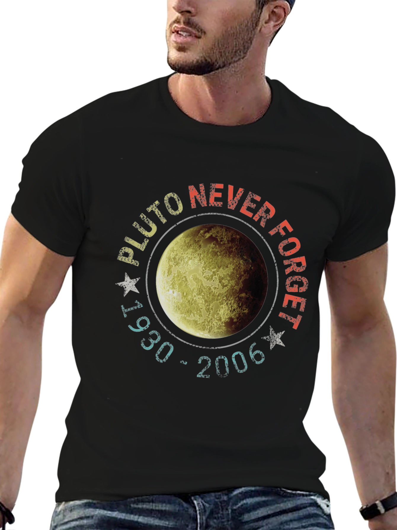 Pluto Never Forget T-Shirt - Retro Space Design