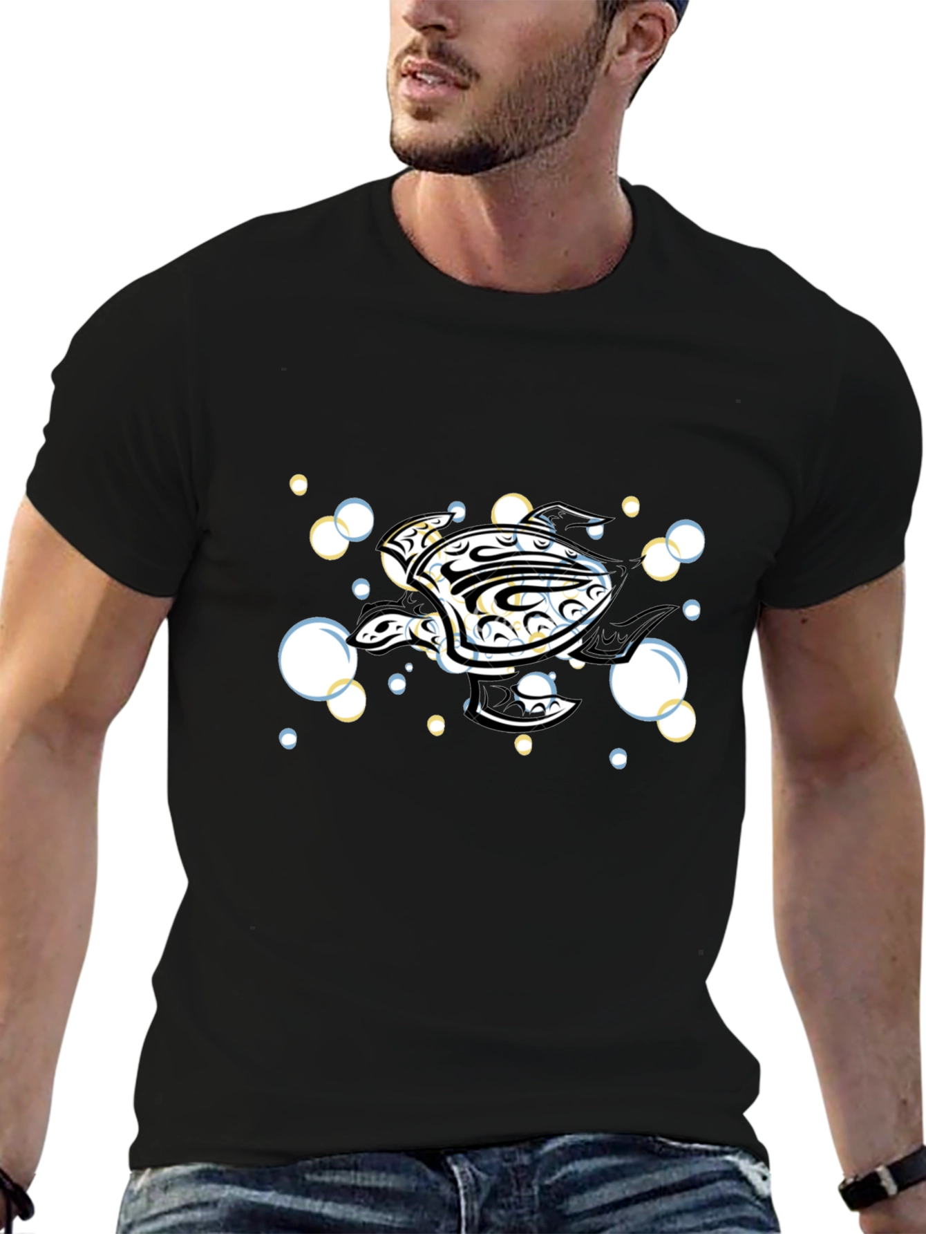 Tribal Turtle T-Shirt - Black