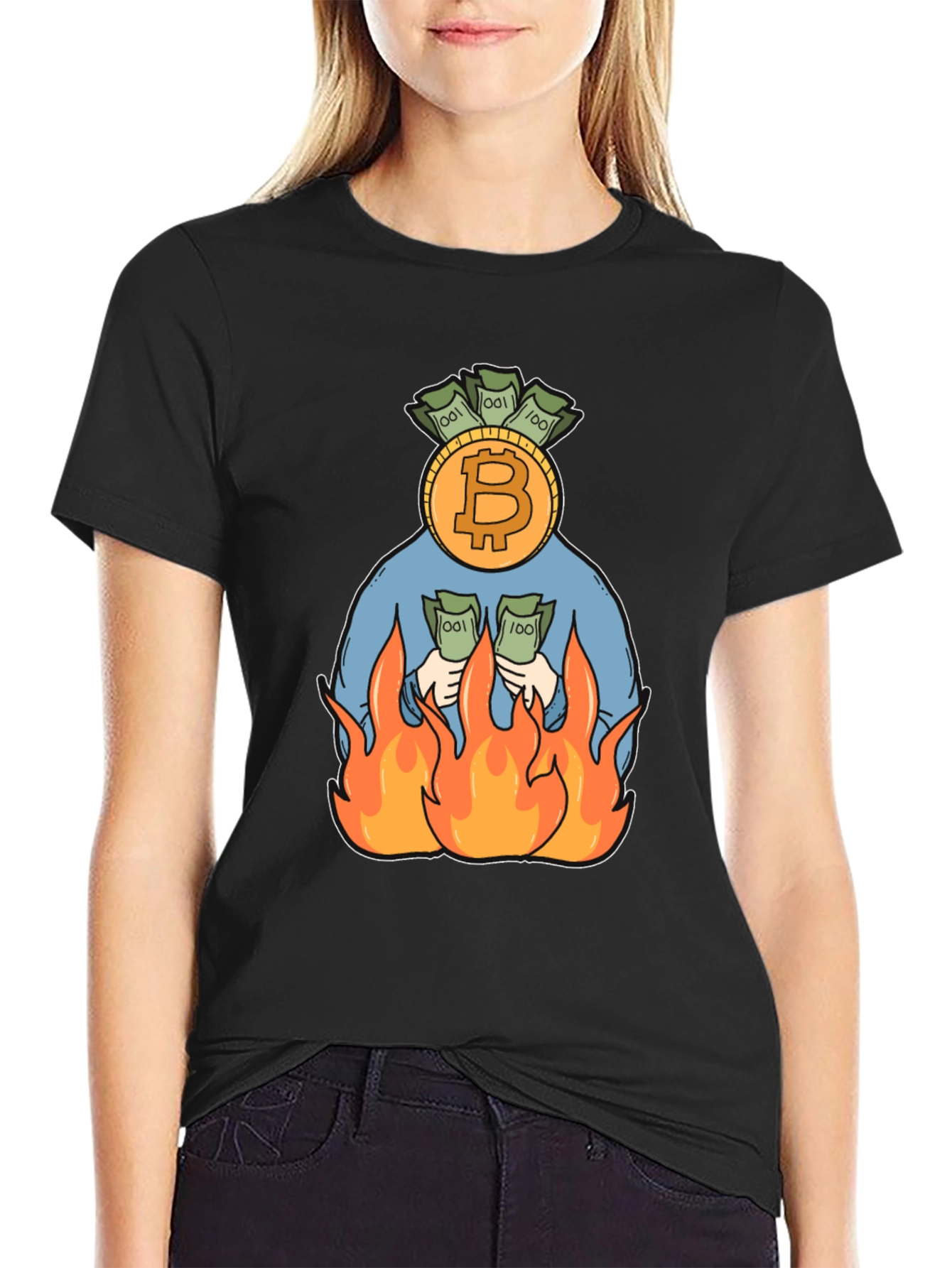 Bitcoin Burning Money T-Shirt