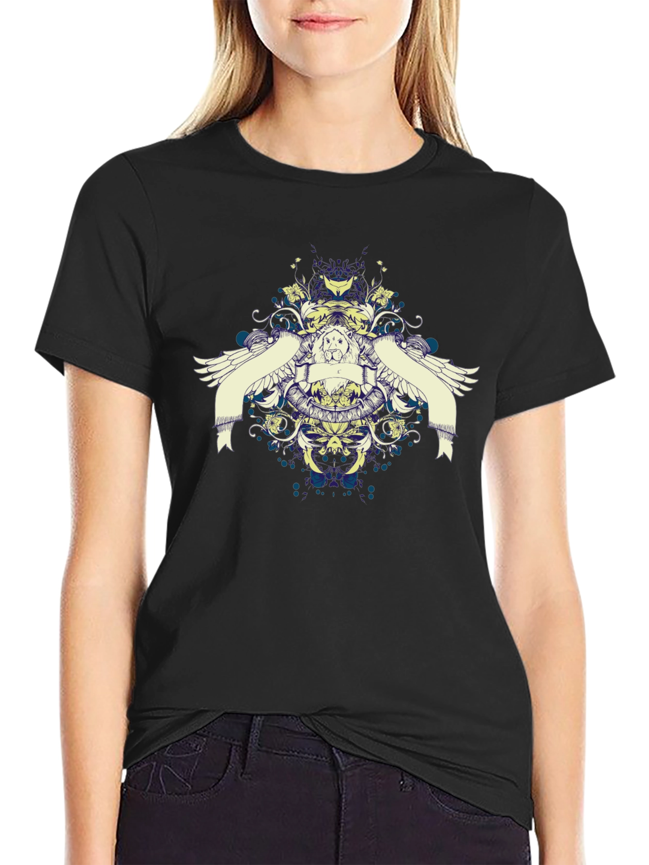 Graphic Print Black Casual T-Shirt