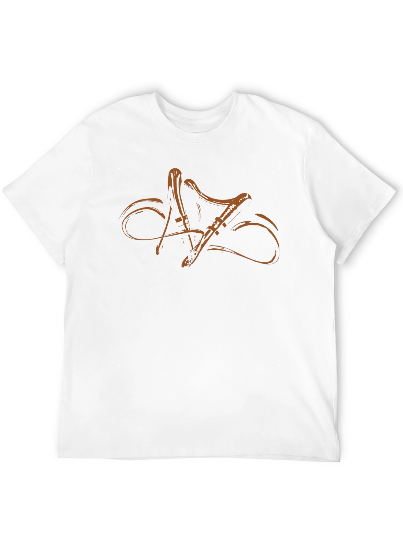 Stylish Black T-Shirt with Abstract Musical Instrument Design