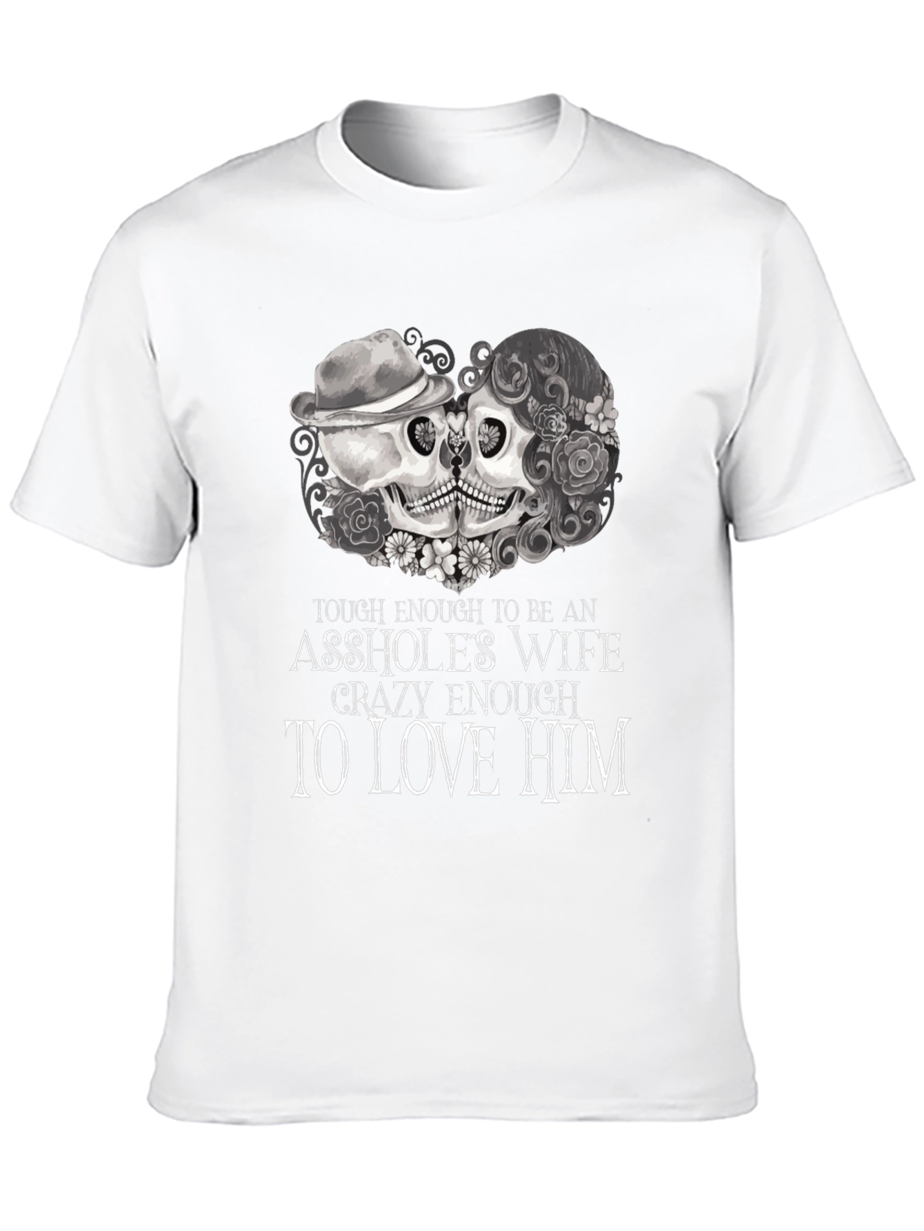 Tough Enough Skull Couple Graphic Tee