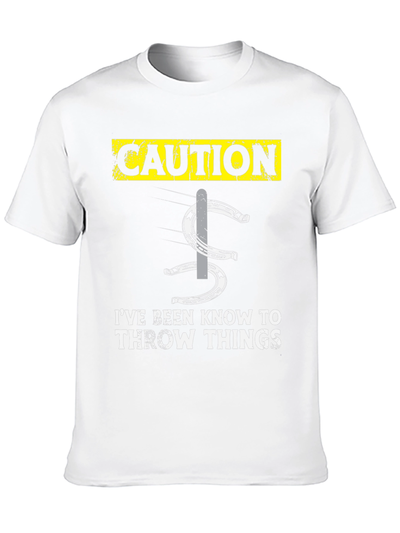 Caution Throwing Things Horseshoe T-Shirt