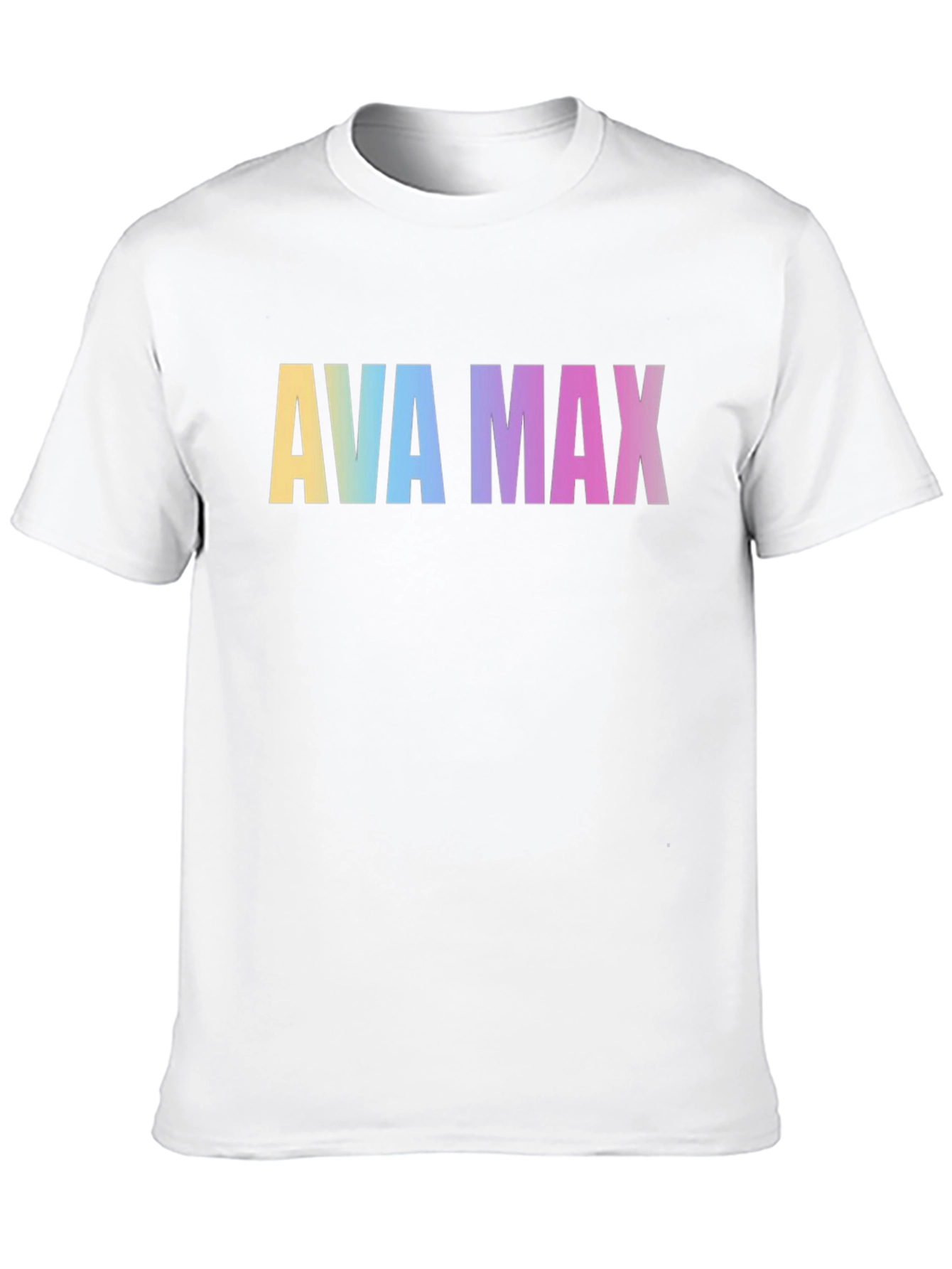 AVA MAX Rainbow Print Black T-Shirt